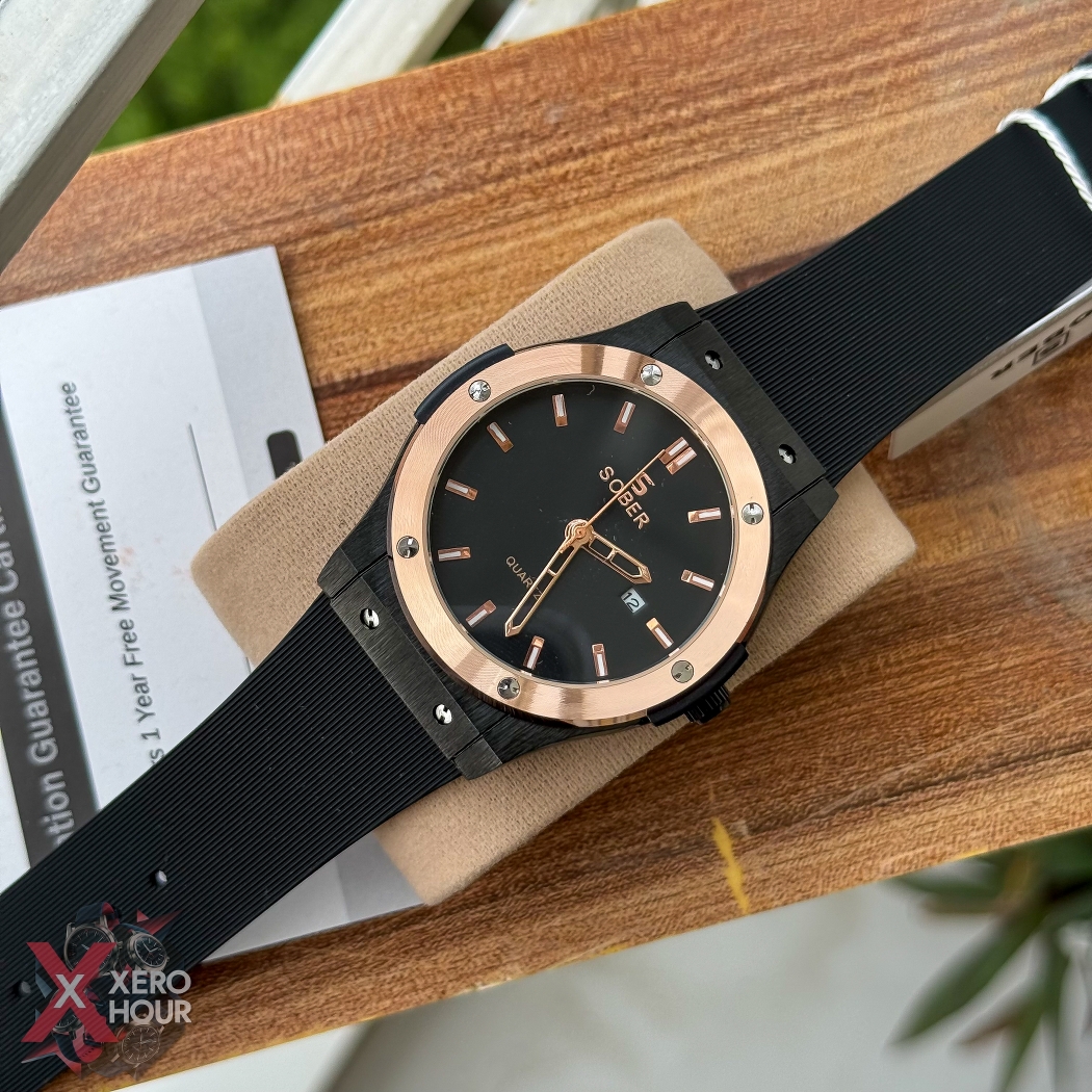 Sober Hublot Style | Original watch | Quartz movement | Rose Gold_img_1