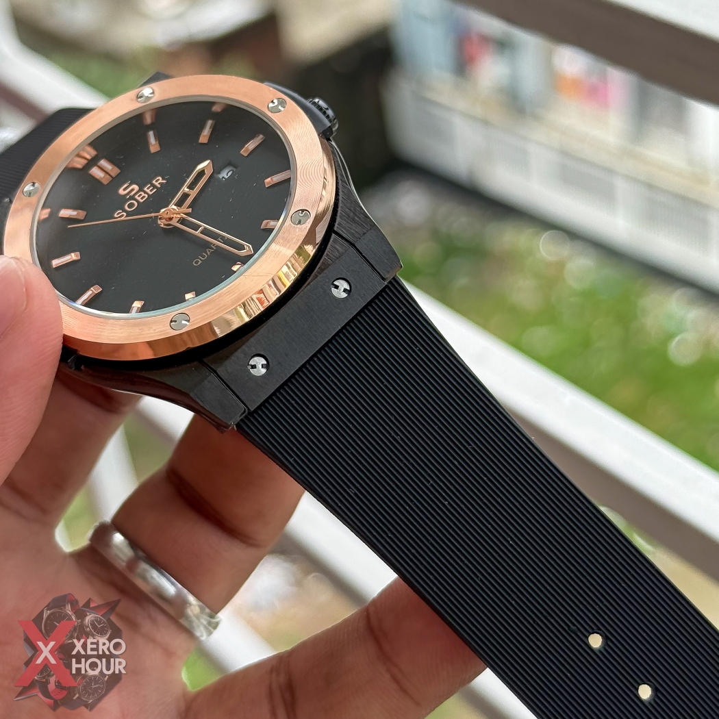 Sober Hublot Style | Original watch | Quartz movement | Rose Gold_img_5