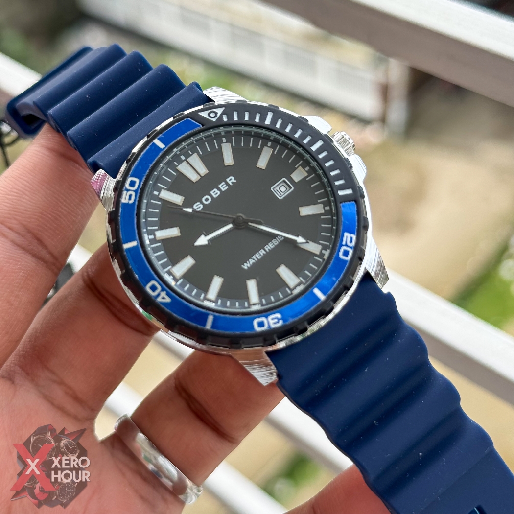 Sober Silicon Strap Sport Date Just Model | Blue dial