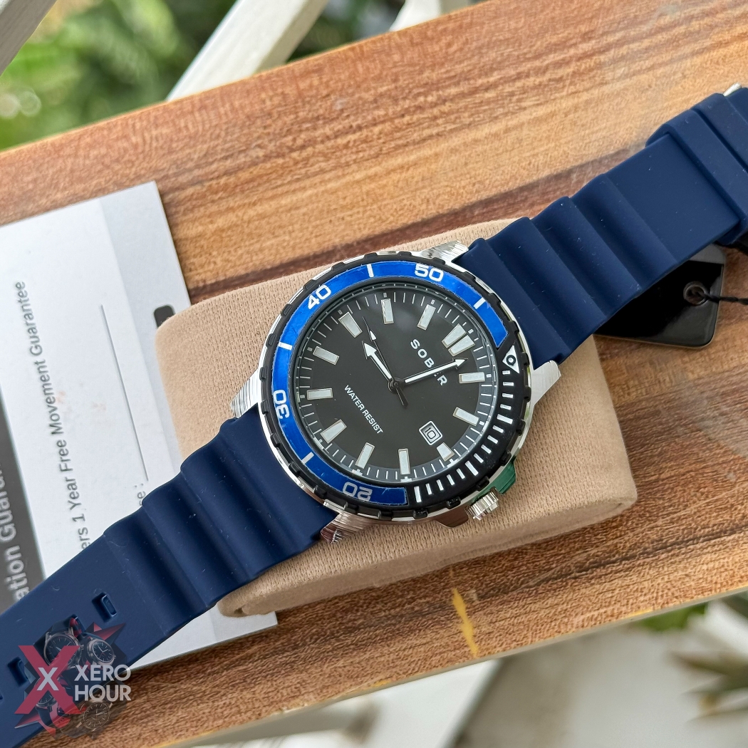 Sober Silicon Strap Sport Date Just Model | Blue dial_img_1