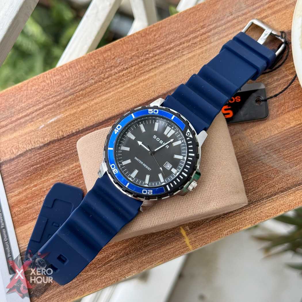 Sober Silicon Strap Sport Date Just Model | Blue dial_img_2