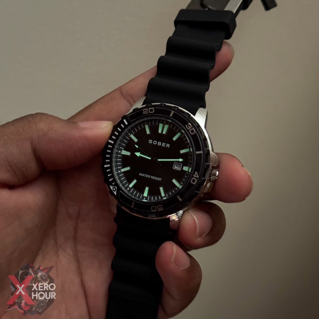 Sober Silicon Strap Sport | Date just Rotating Bezel | Black Dial_img_5