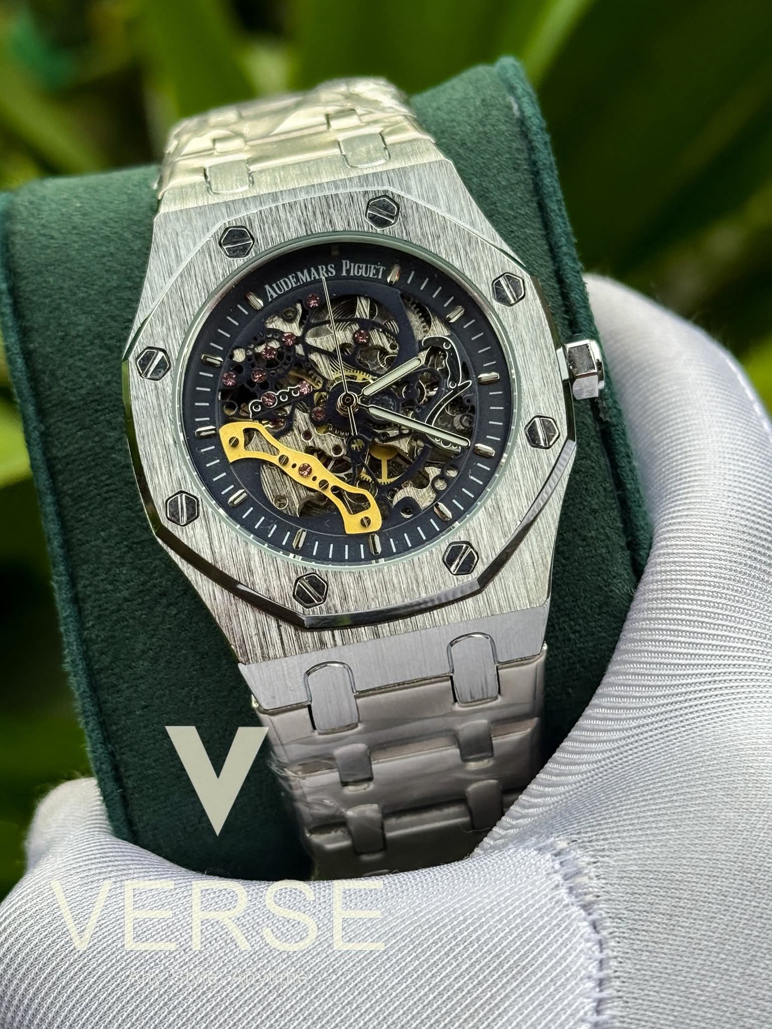 AP auto skeleton blue dial