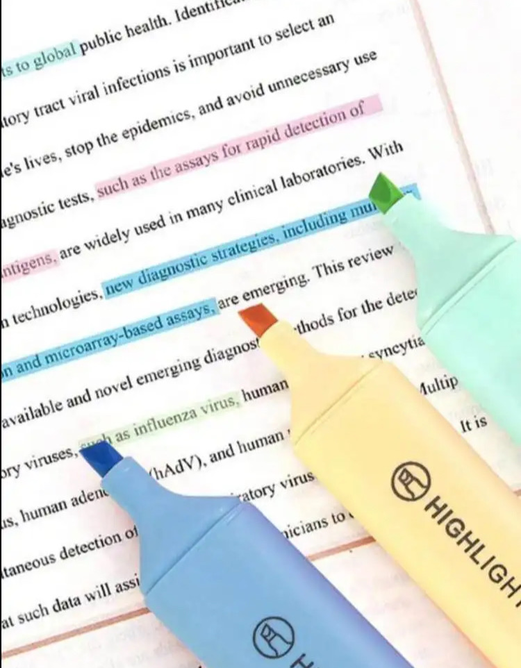 Fluorescent Highlighter Pens 6 pcs Set Pastel Macaron Colored For Drawing, Marking, Note-Taking_img_2