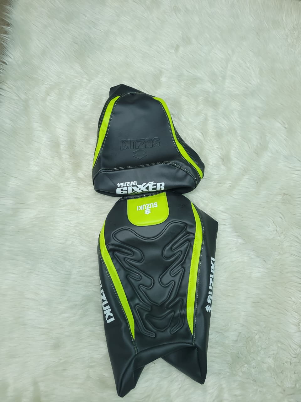 Premium Seat Cover For Gixxer Fi Or SF Neon Black Motorcycle_img_2