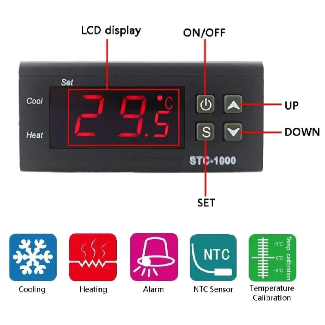 STC-1000 AC 220V TWO RELAY OUTPUT DIGITAL TEMPERATURE CONTROLLER STC-1000 THERMOSTAT_img_1
