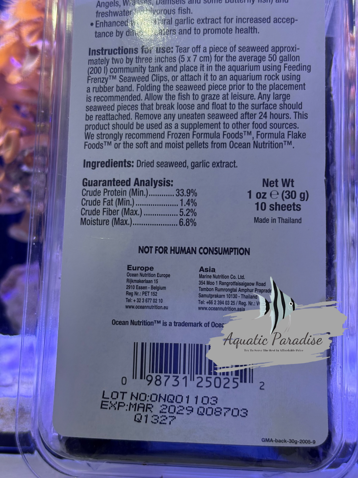 Seaweed Selects – Green Marine Algae-30g (with feeing clip)_img_1