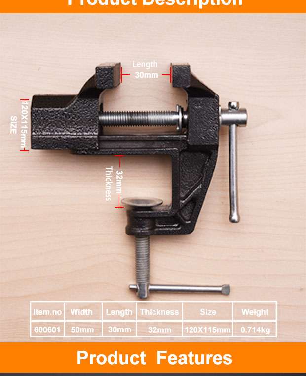 HARDEN 2" Mini Bench Vice 50mm 600601_img_3