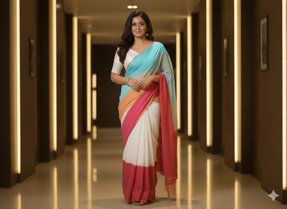 Half Silk Saree With Blouse Piece_img_0