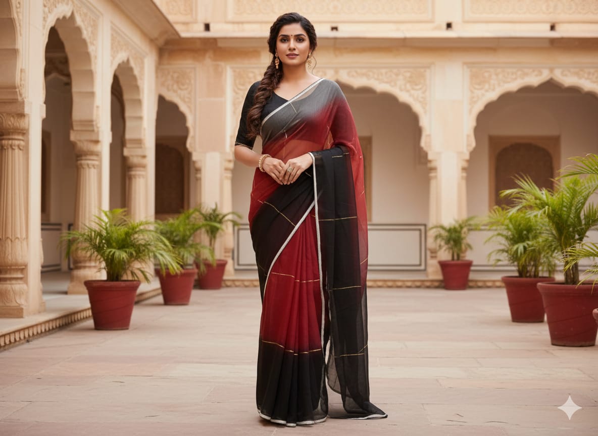 Half Silk Saree With Blouse Piece_img_0