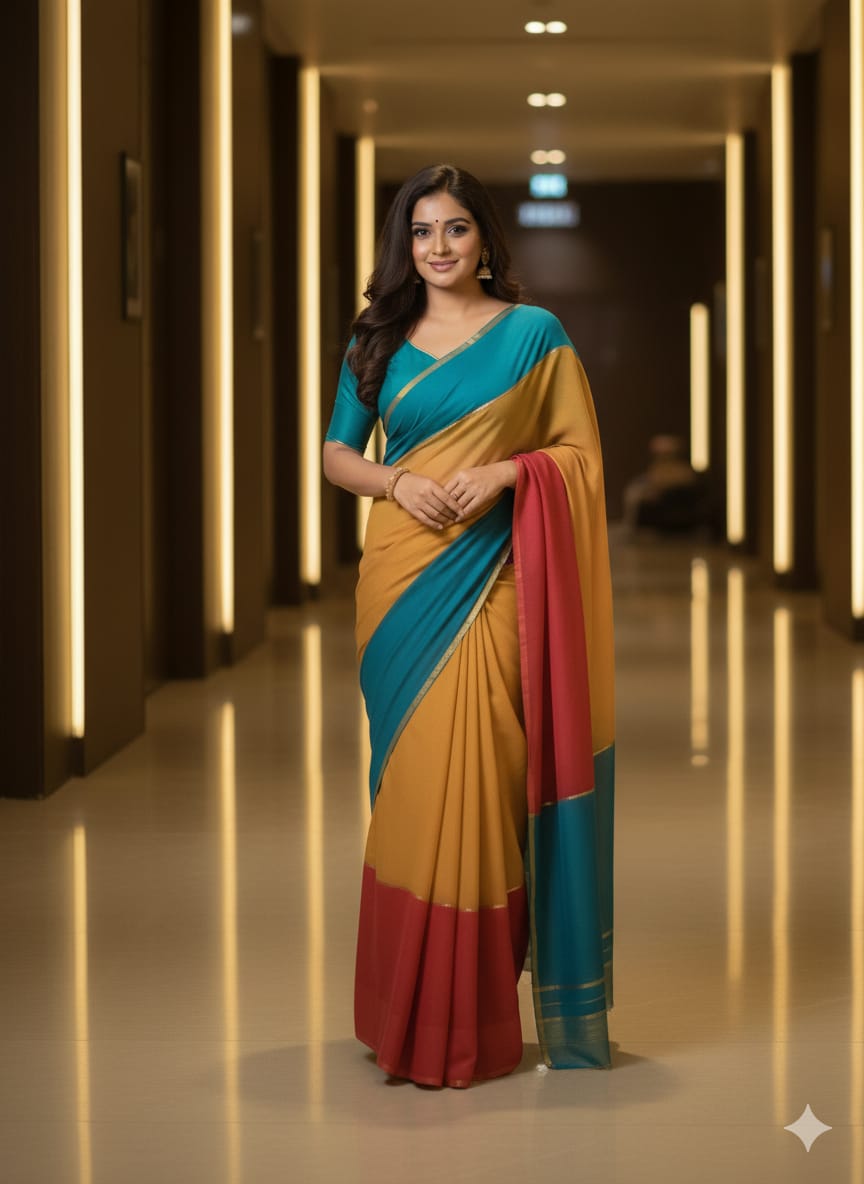Half Silk Saree With Blouse Piece_img_0