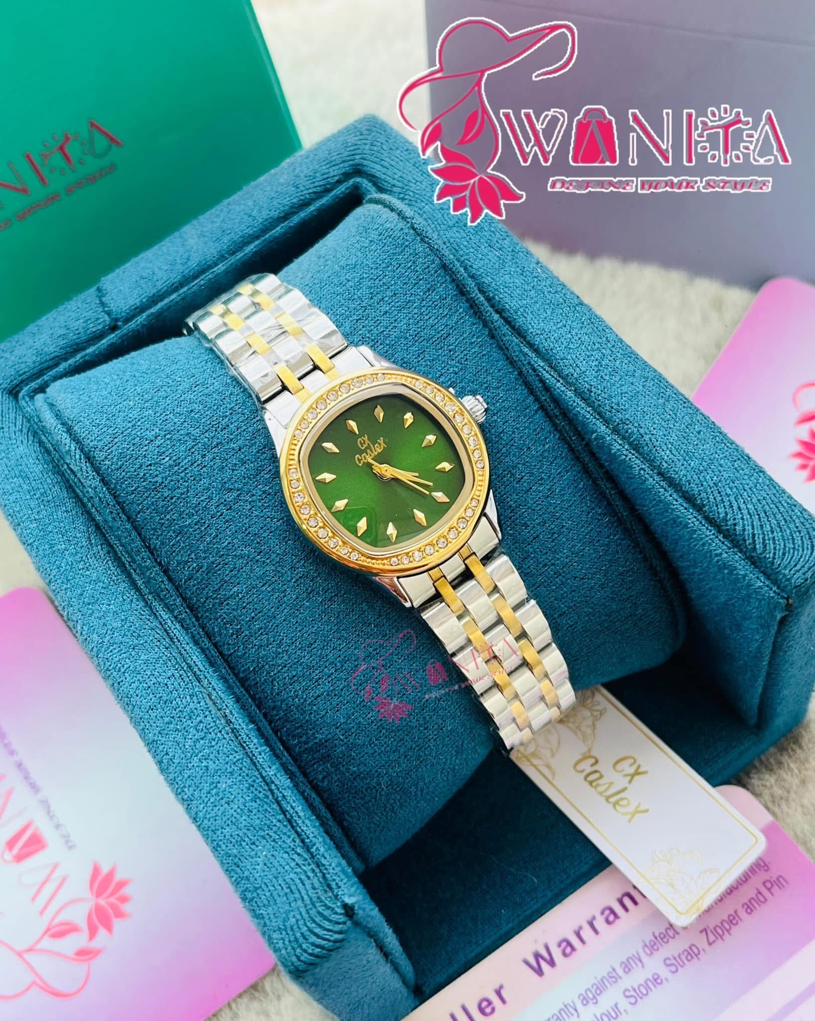 Caslex Ladies Green Dial Watch