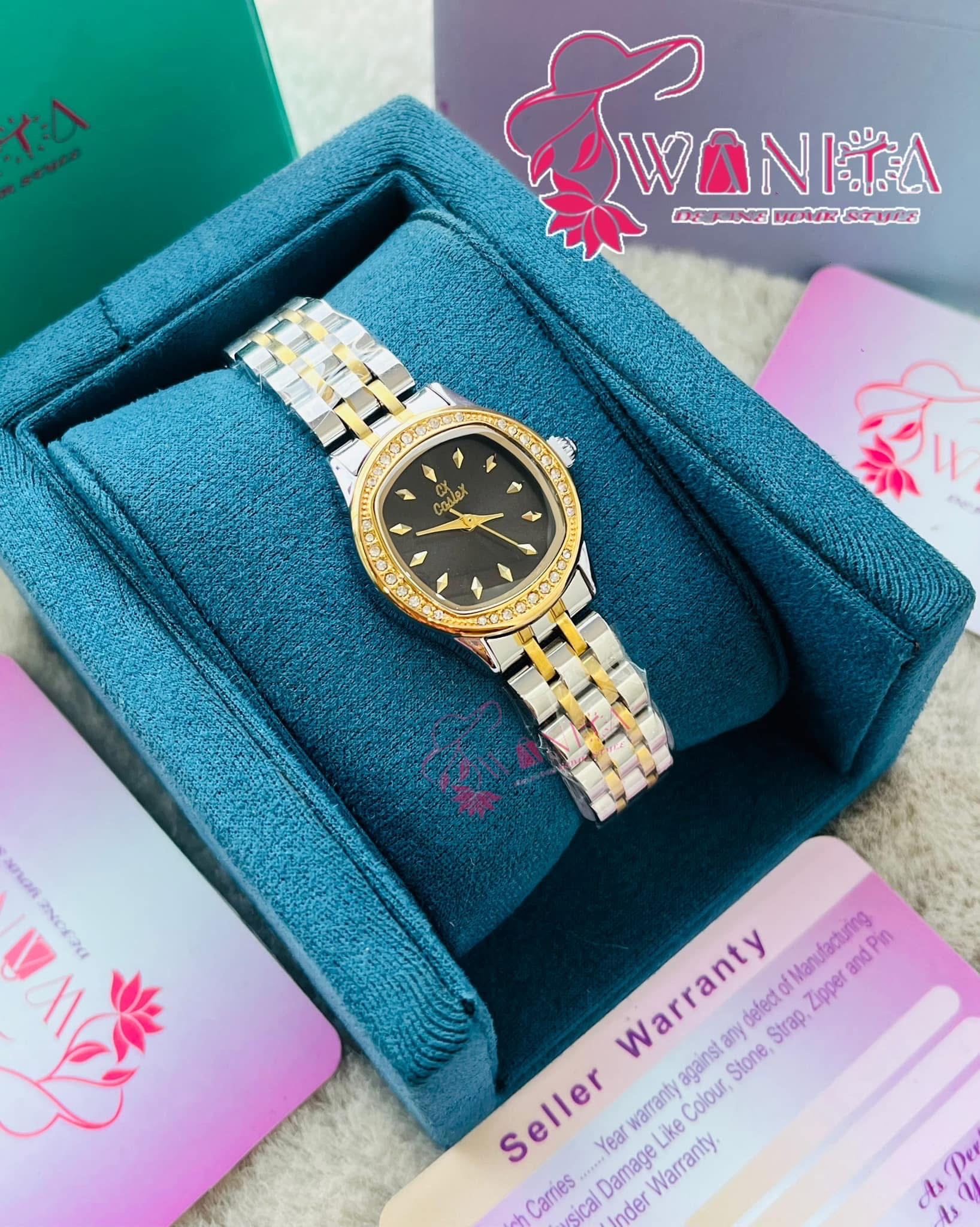 Caslex Ladies Black Dial Watch