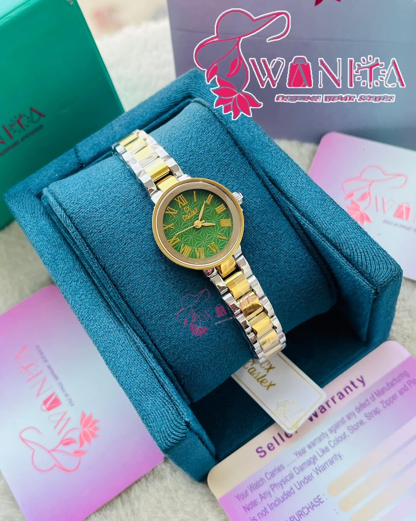Caslex Ladies Green Dial Watch