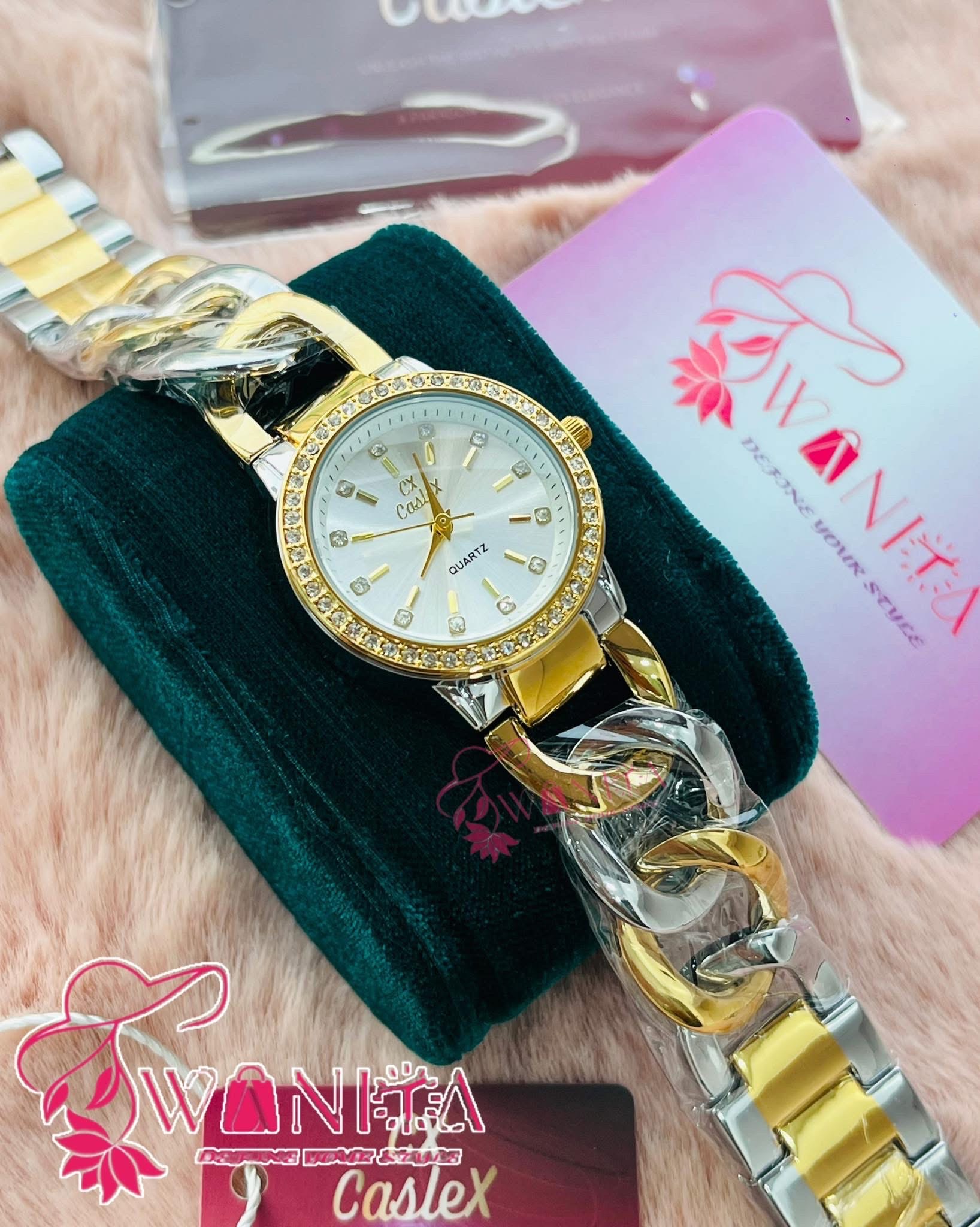 Caslex Ladies Crisscross Chain Watch