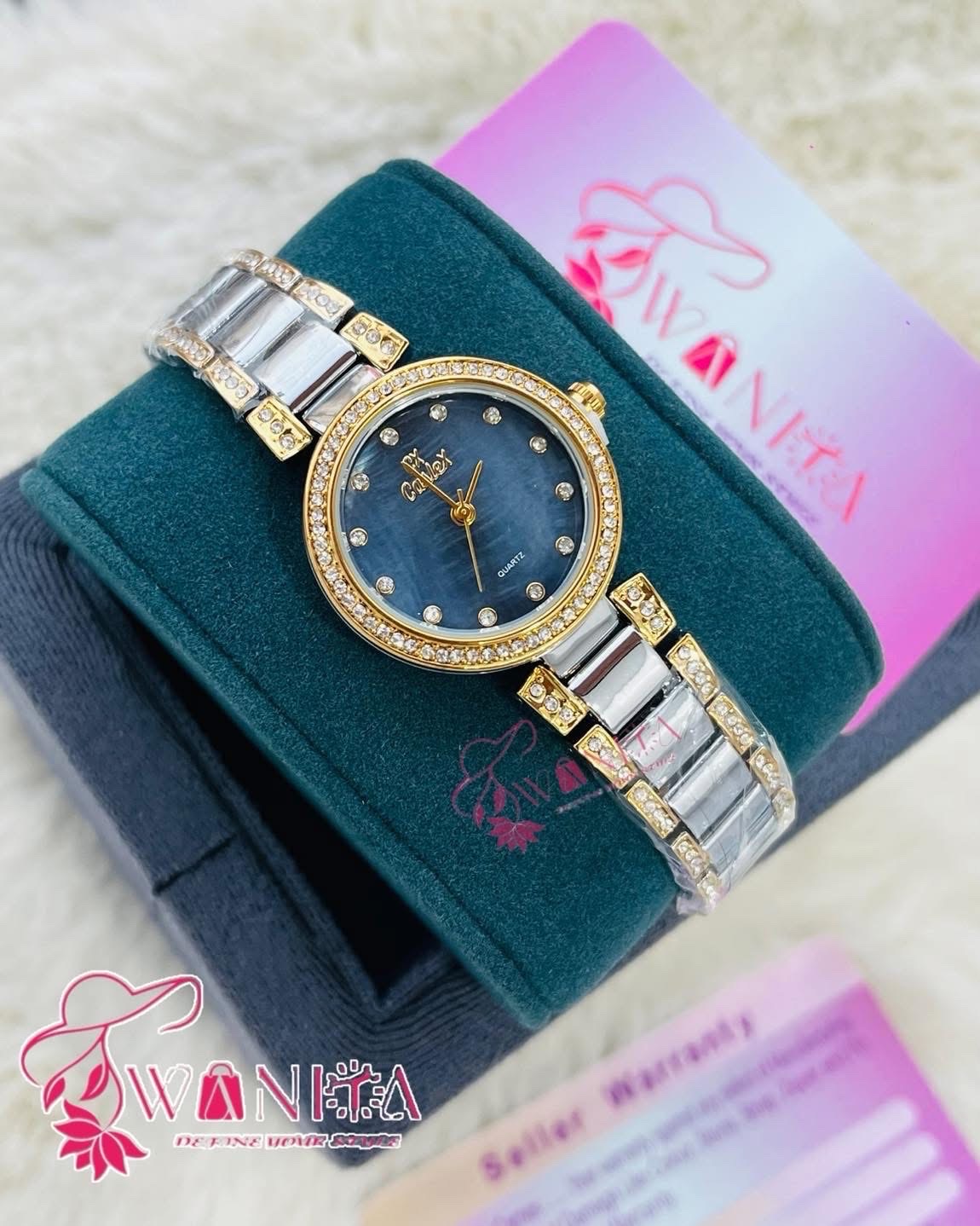 Caslex Ladies Royal Blue Stone Watch