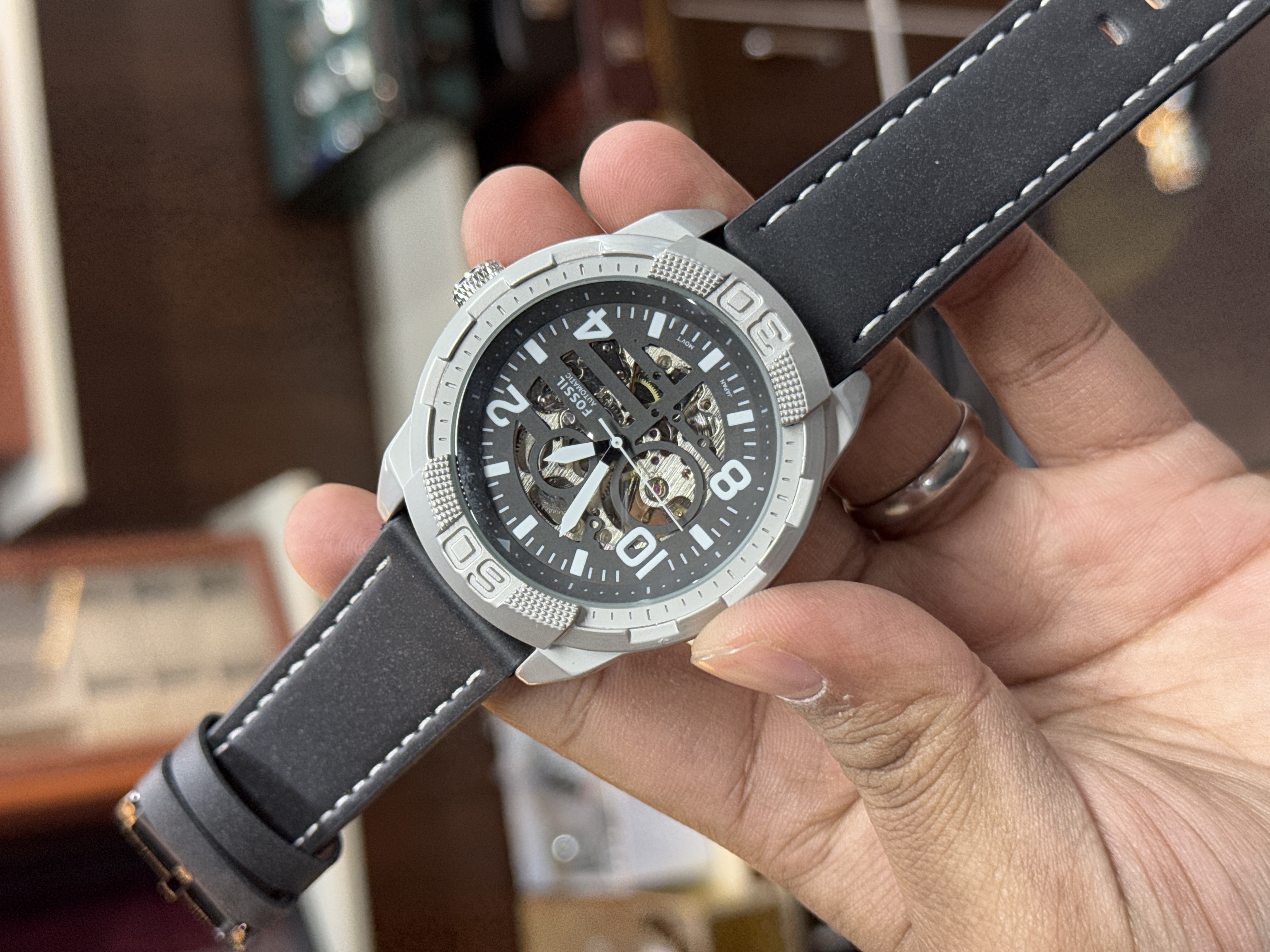 Fossil Automatic Big Silver Black