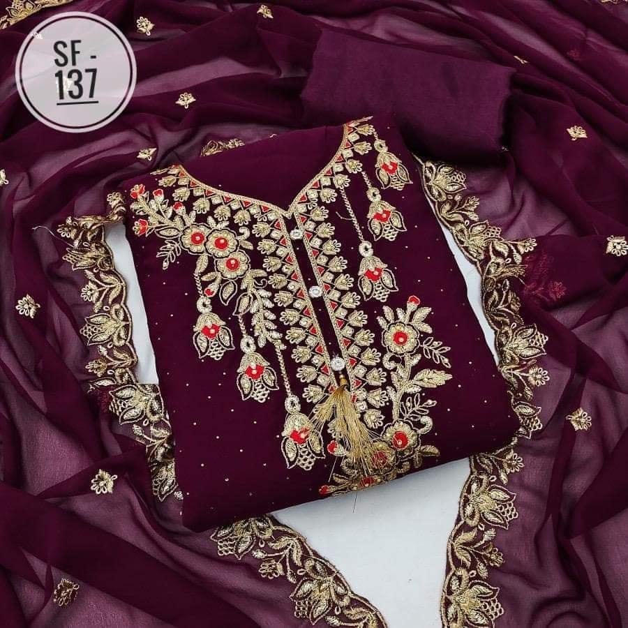 Georgette Embroidery Three Piece_img_0