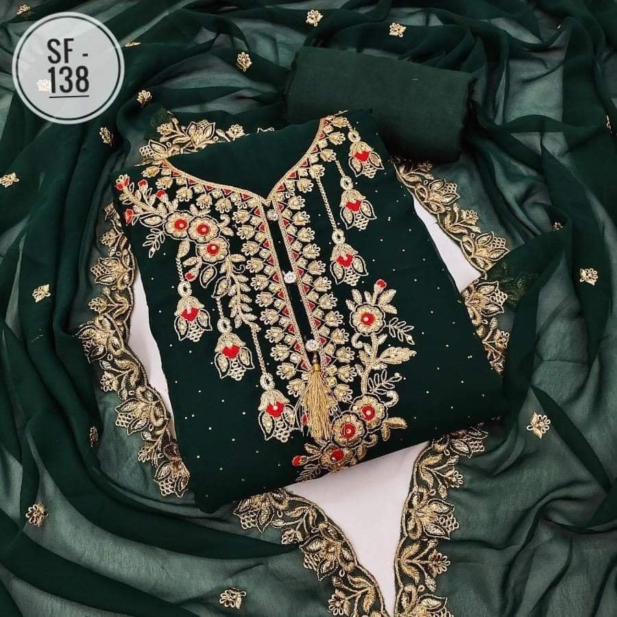 Georgette Embroidery Three Piece_img_0