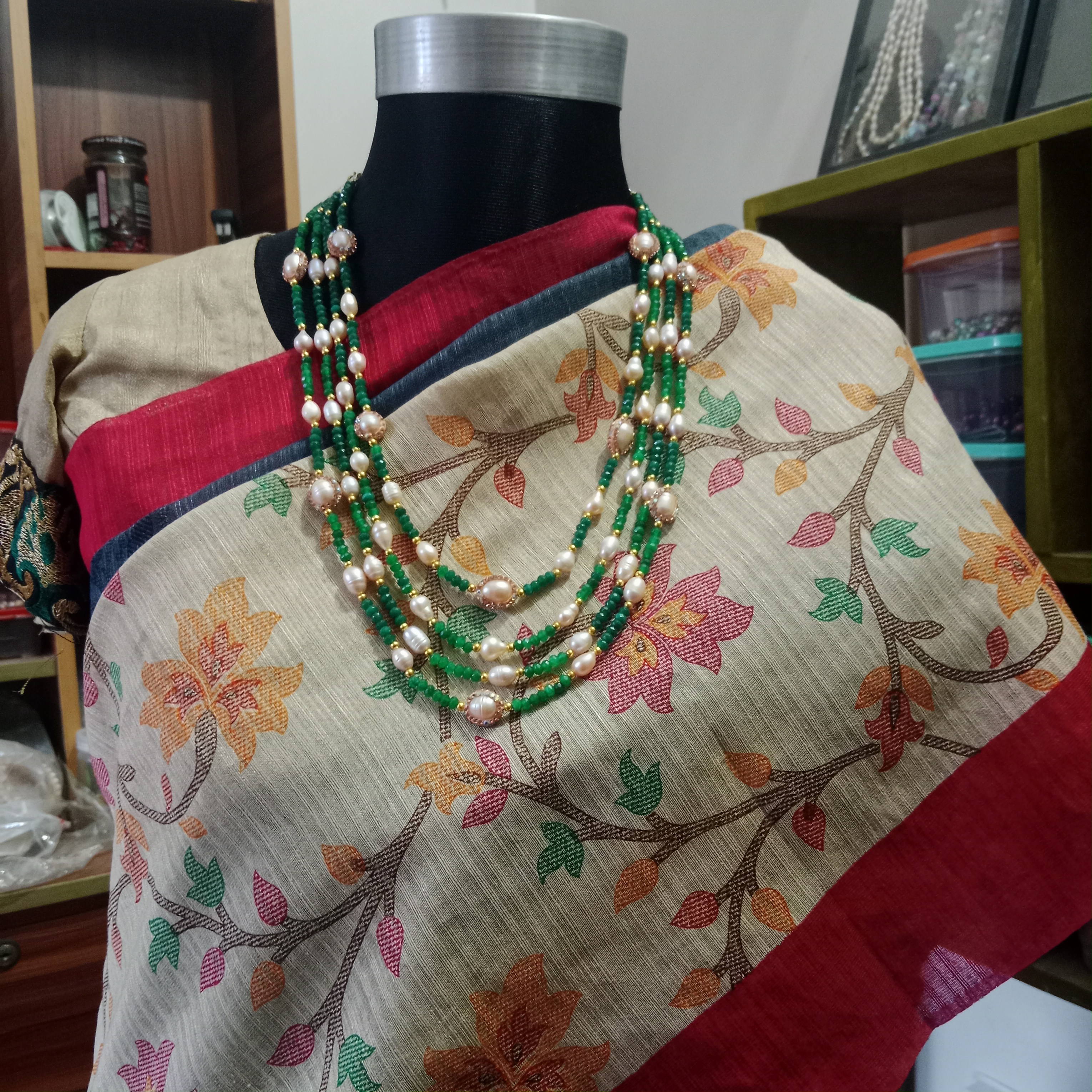 Pearl and original stone combination necklace_img_1