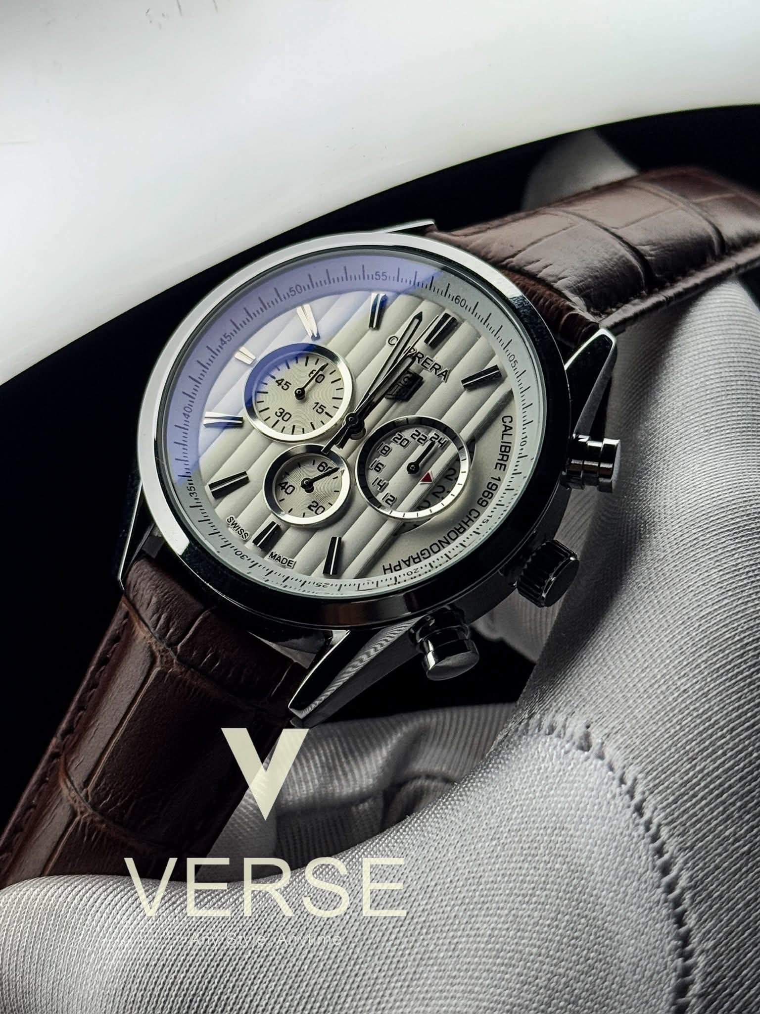 TAG BELT 1969 BROWN BELT WHITE DIAL