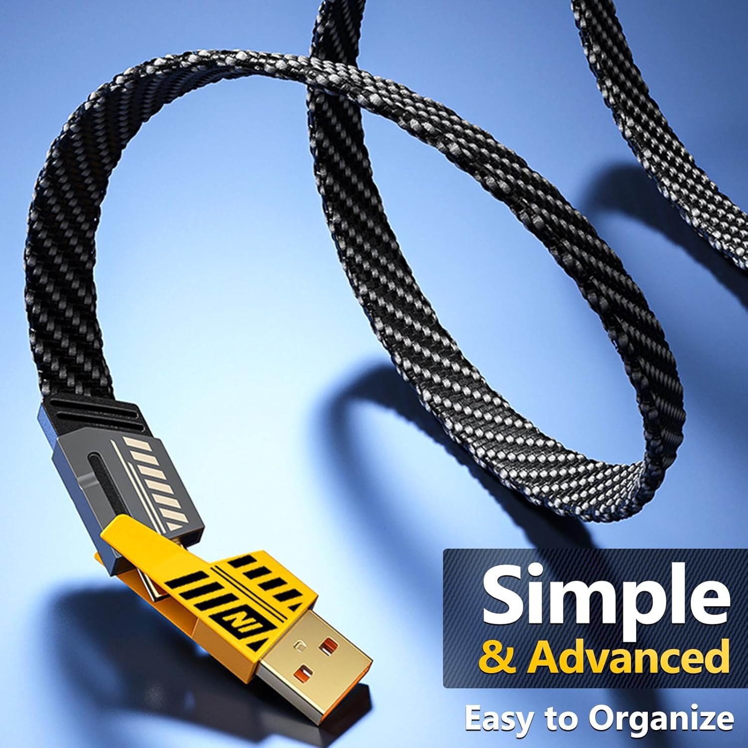 65W 4-in-1 Mobile Phone Data Cable Fast Charging Cable Dual-Head 1 Meter [40 inch]_img_2