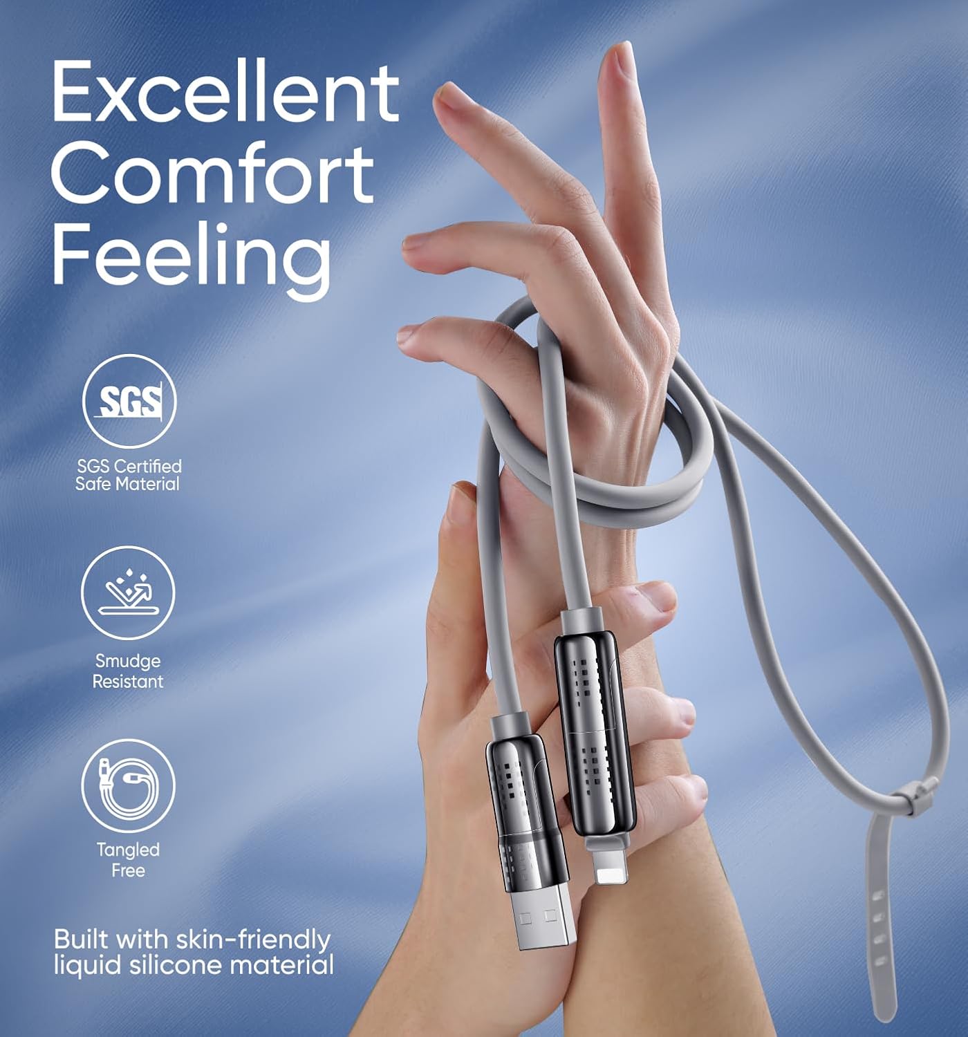 240W 4-in-1 Fast Charging Data Fast Charging Cable 1.5 Meter [60 Inch] Colorful Atmosphere Two-on-Two_img_5