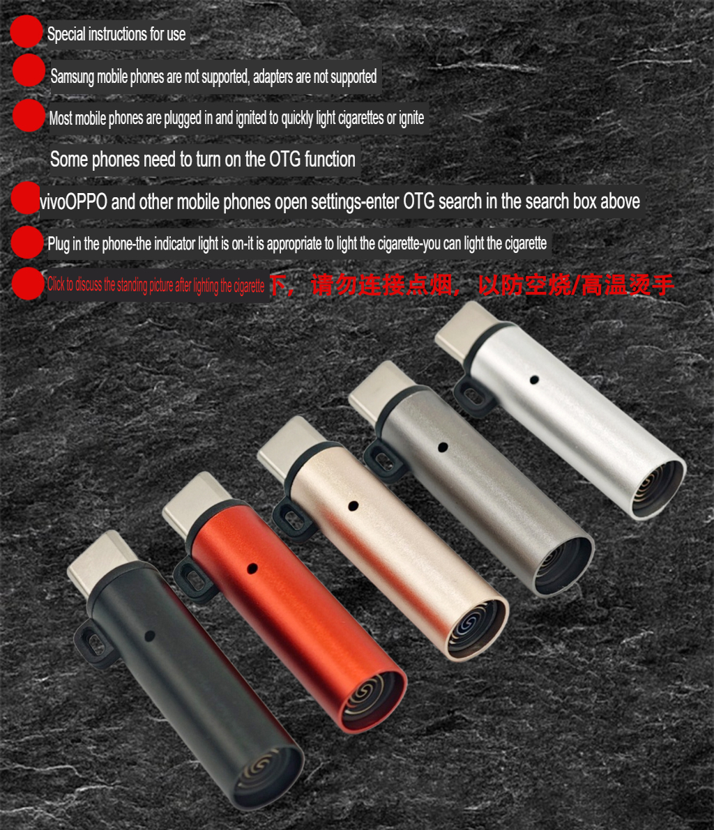 Type-C Portable Mini Cigarette Lighter Plug and Play with Smartphone Power bank Windproof Tungsten Wire Lighter_img_2