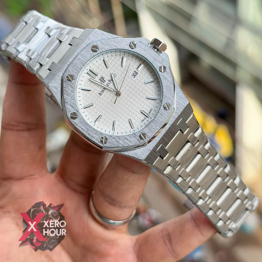 Audemars Piguet Royal oak Upgraded Edition | Silver With White dial_img_1