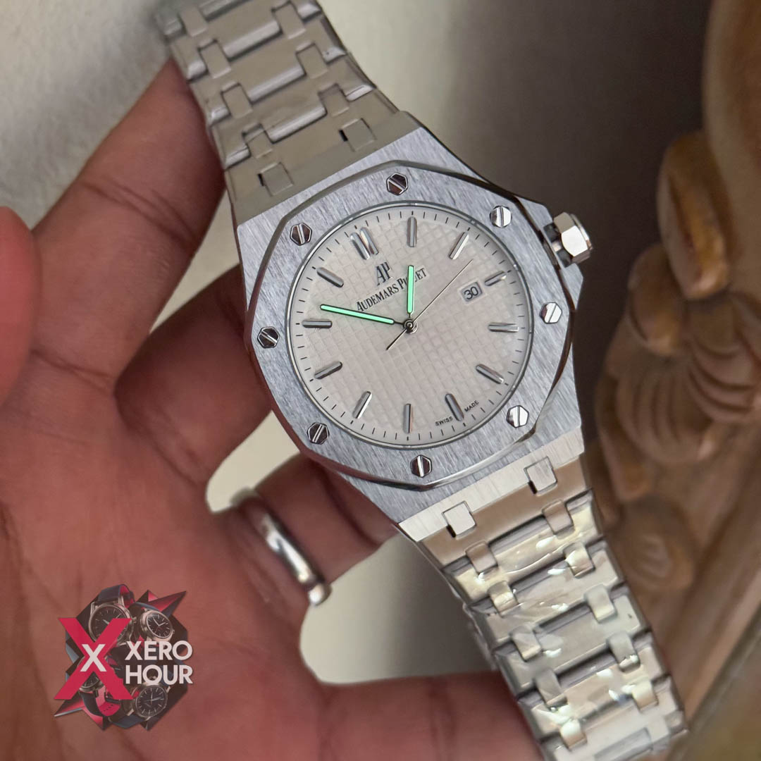 Audemars Piguet Royal oak Upgraded Edition | Silver With White dial_img_6