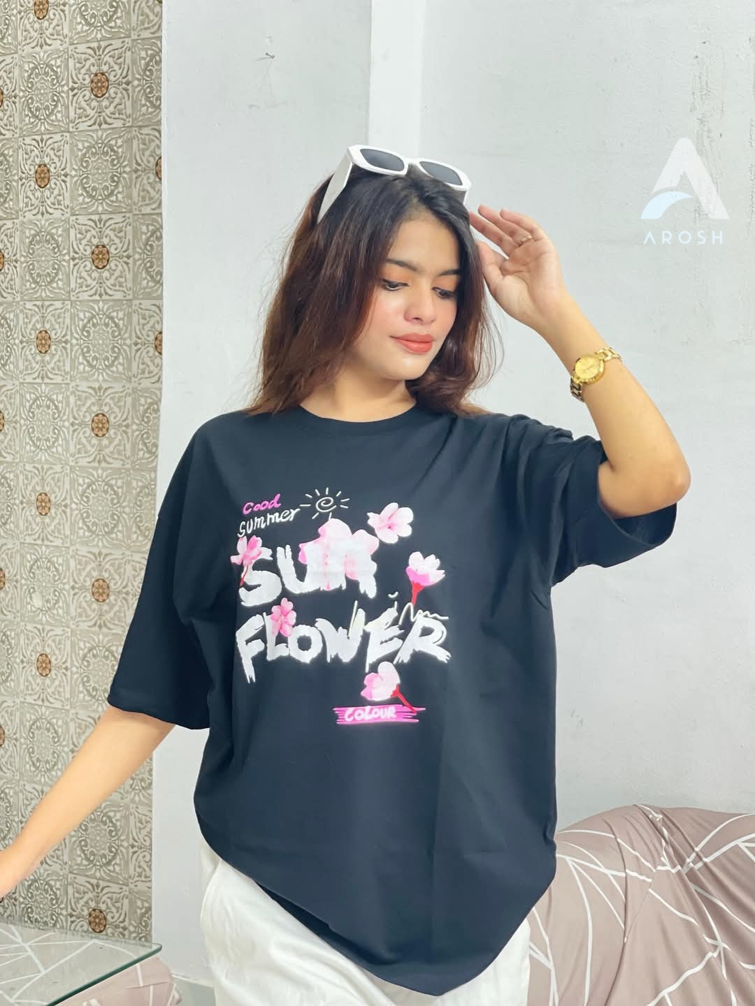 Ladies T-shirt (Sun Flower)_img_2