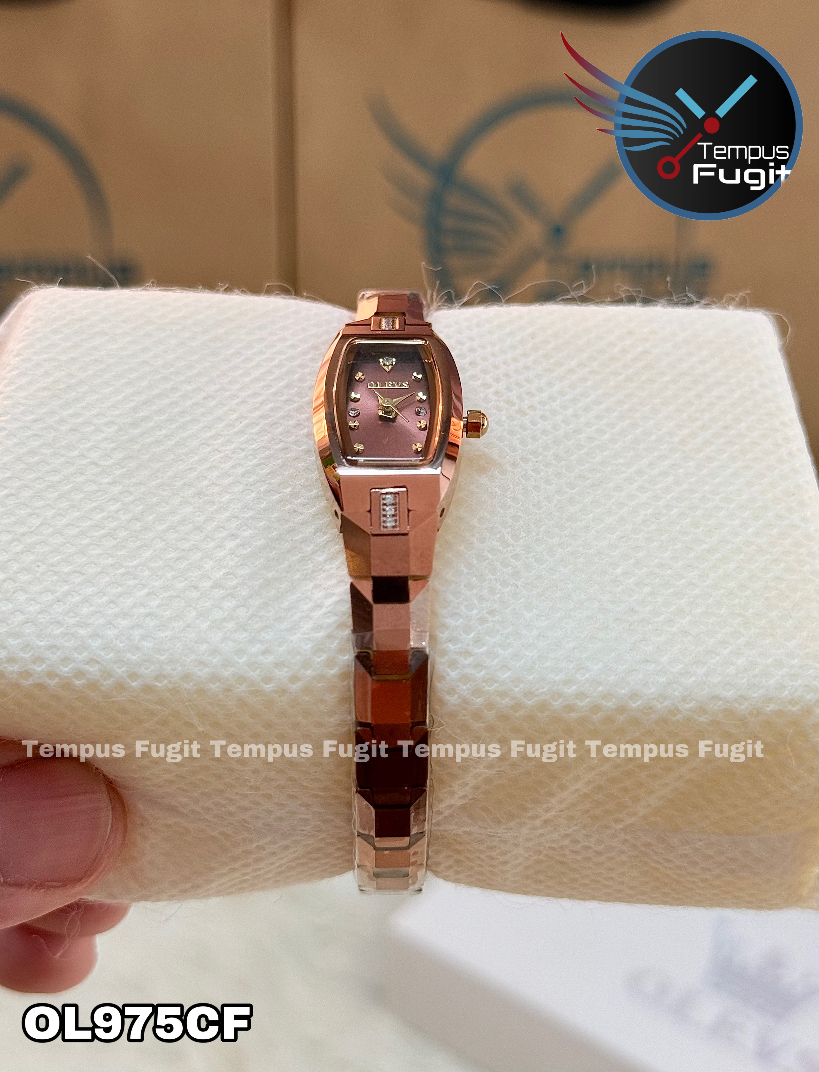 OLEVS 5501 Ladies Chain Watch-Coffee Dial- Coffee Bezel- Coffee Chain- TF Code OL975CF_img_15