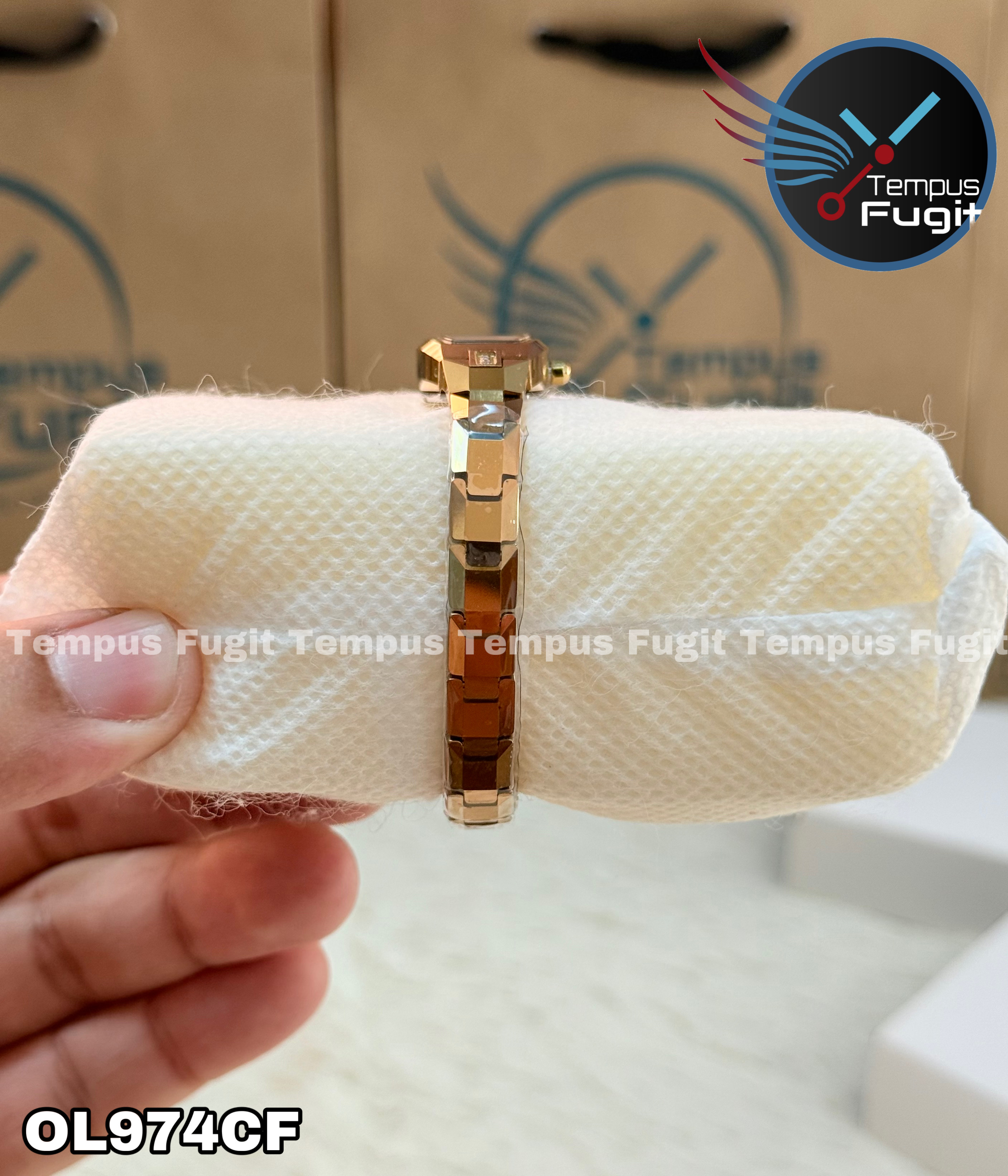 OLEVS 5501 Ladies Chain Watch- Golden Dial- Golden Bezel- Golden Chain- TF Code OL974CF_img_14