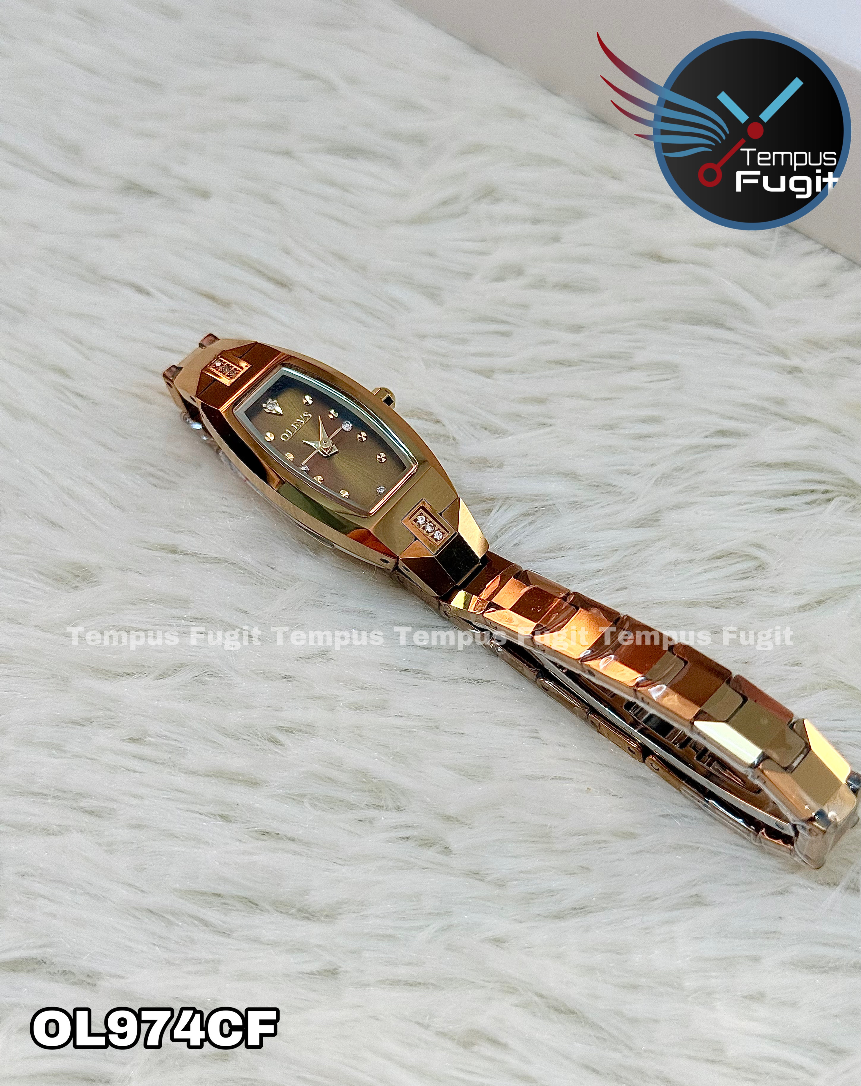 OLEVS 5501 Ladies Chain Watch- Golden Dial- Golden Bezel- Golden Chain- TF Code OL974CF_img_16