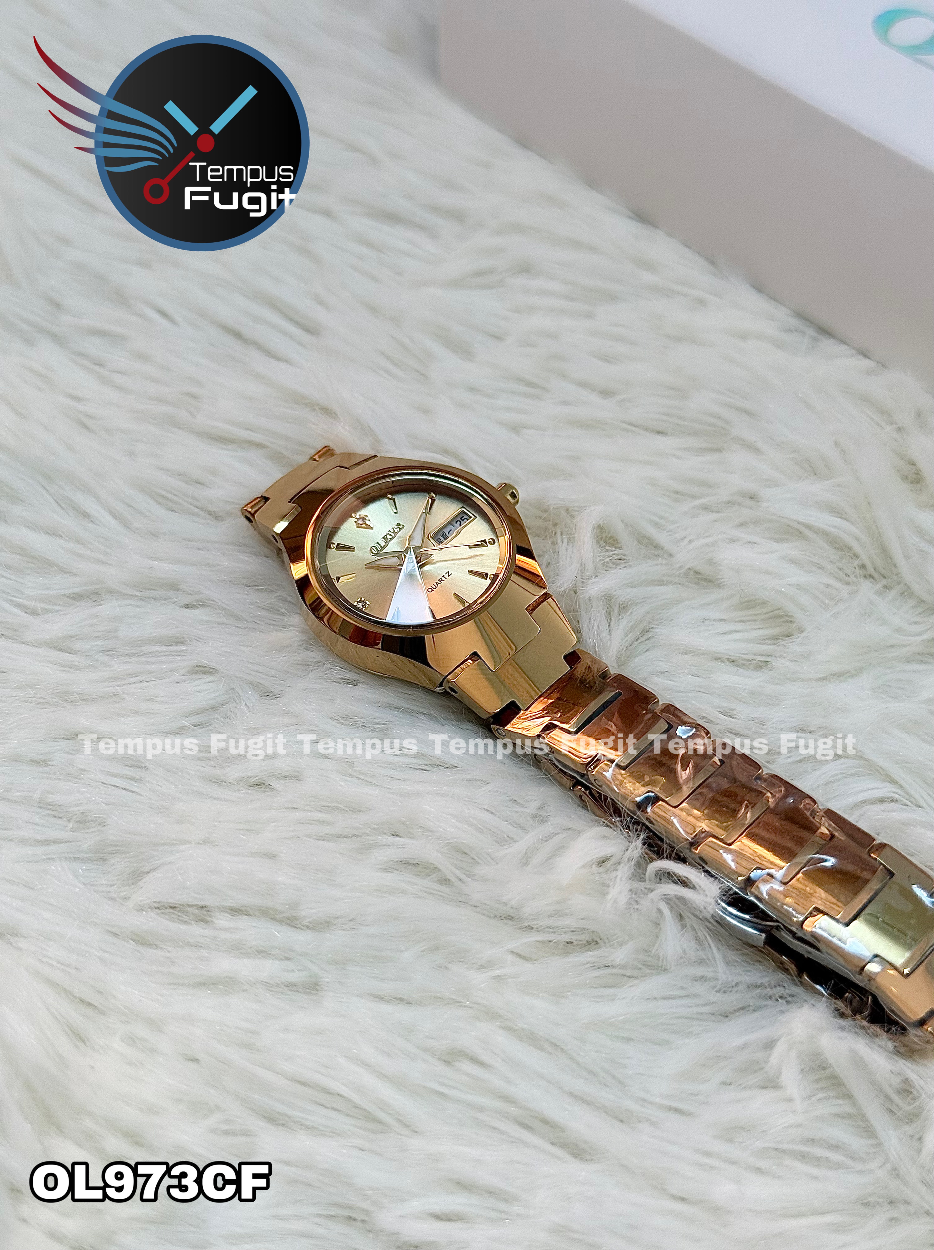 OLEVS 8697 Ladies Chain Watch- Golden Dial- Golden Bezel- Golden Chain- TF Code OL973CF_img_12