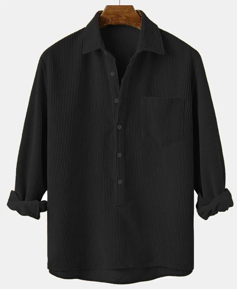 Corduroy khaki off white contrast shirt