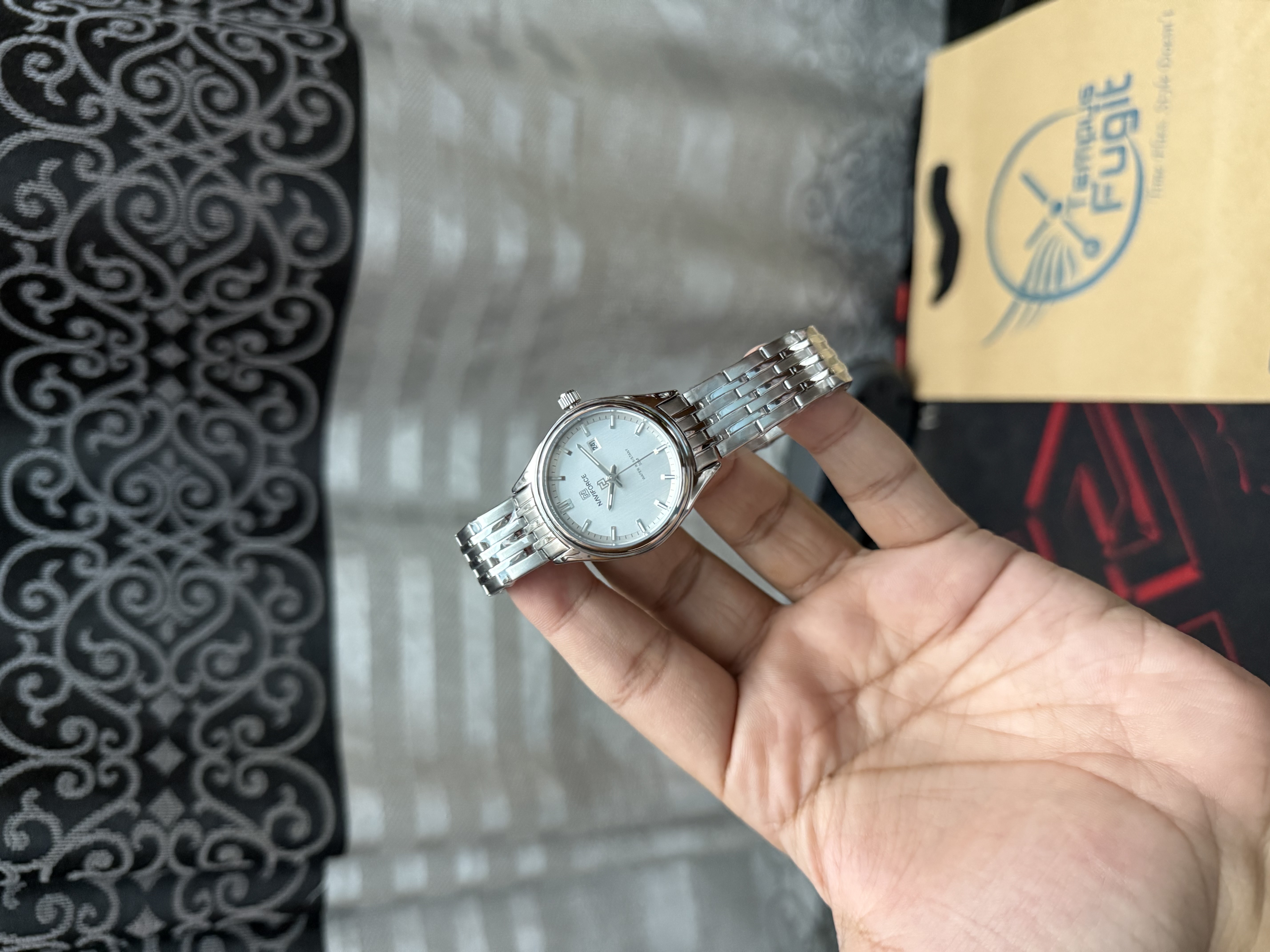 Naviforce 8039 Ladies Chain Watch- Silver Dial- Silver Bezel- Silver Chain- TF Code NF862CF_img_1