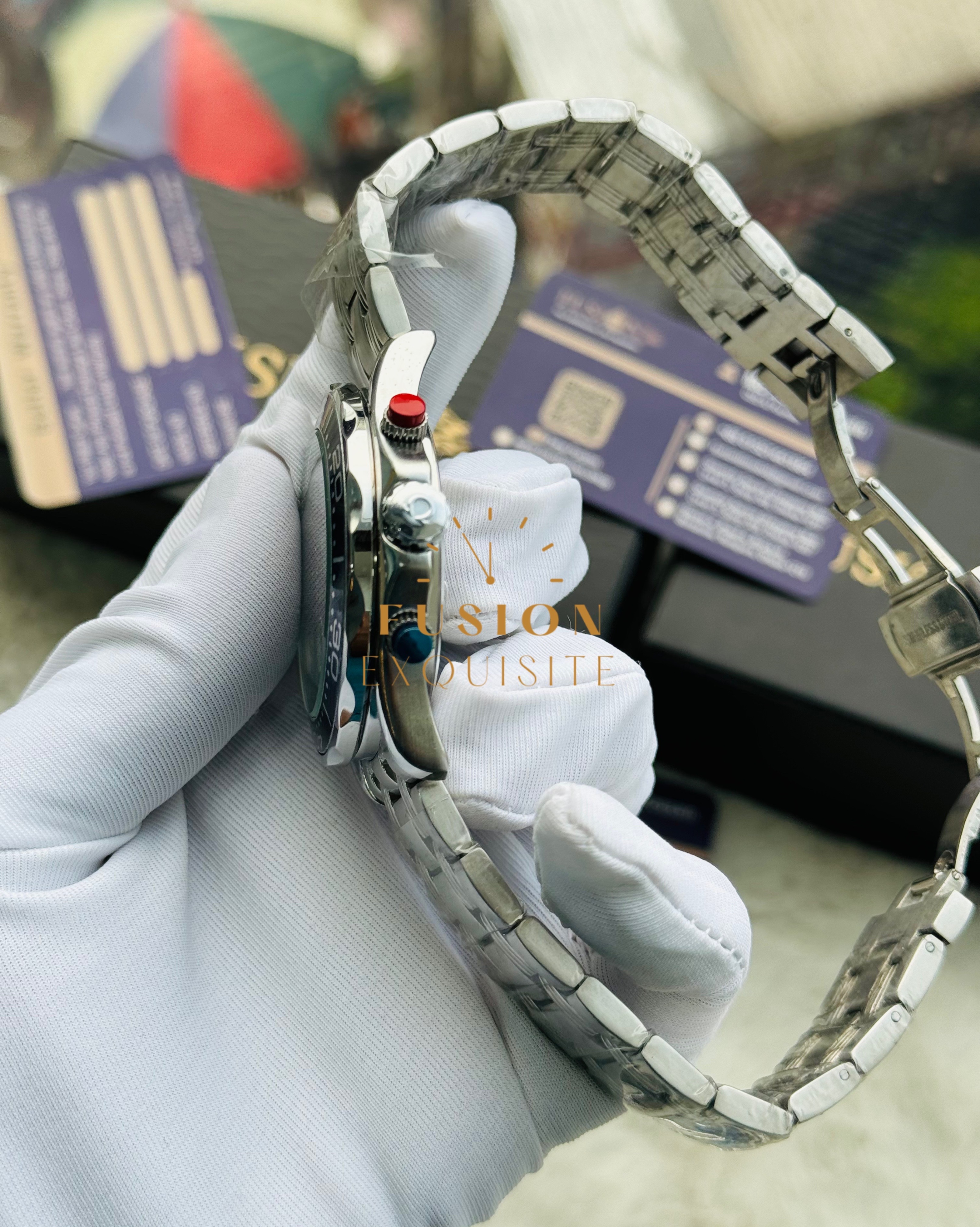 Omega Chronograph Silver BlueO Dial Quartz (AA Grade)_img_1