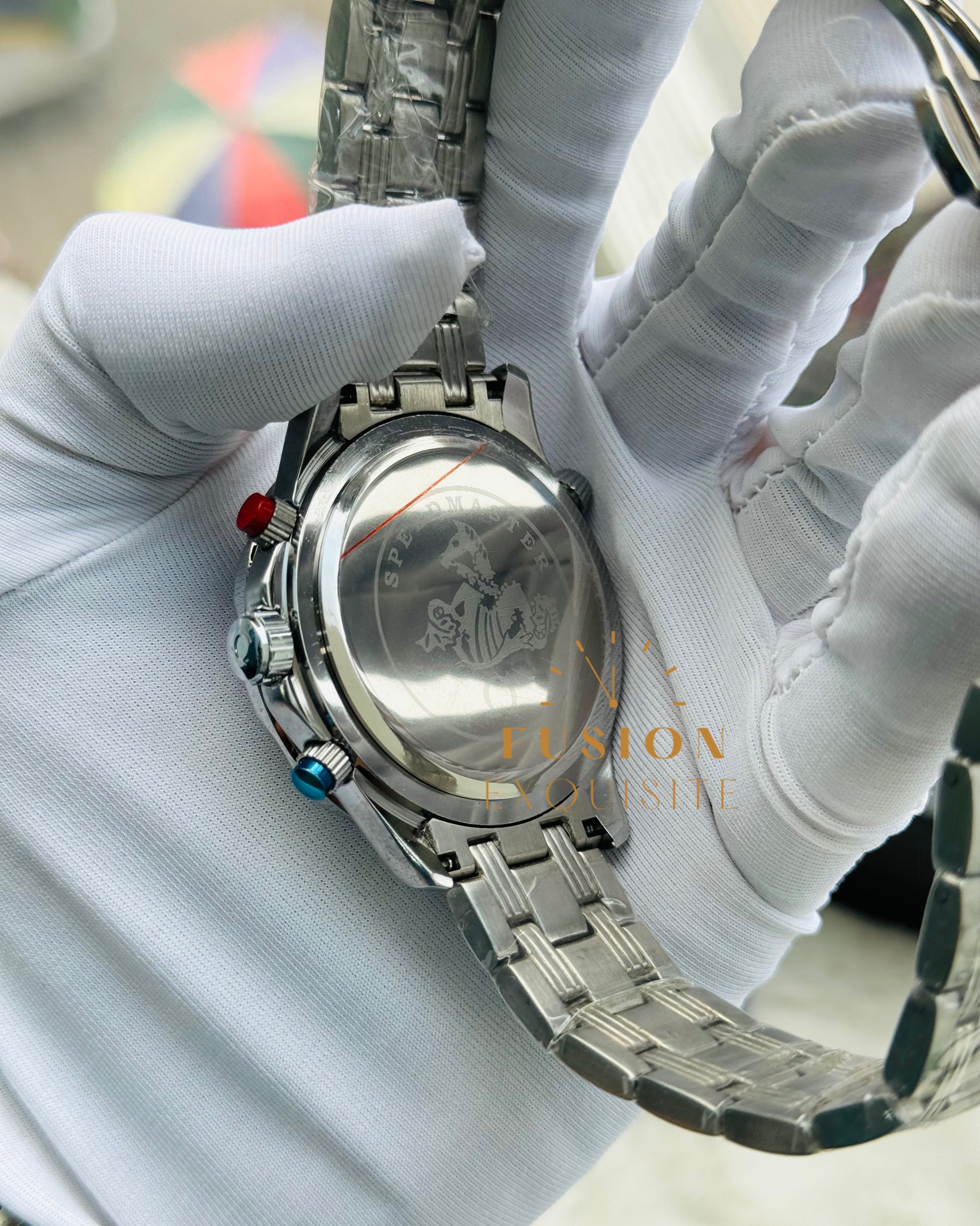 Omega Chronograph Silver BlueO Dial Quartz (AA Grade)_img_2