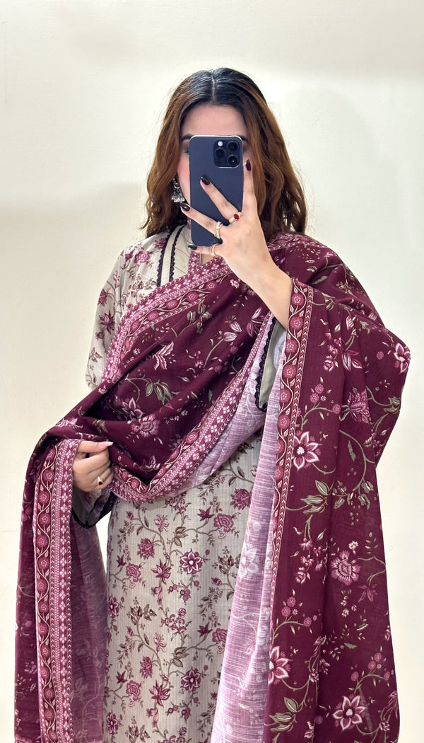 Stylish Ready To Wear Khaddar Cotton Three Piece (Eid Special)_img_1