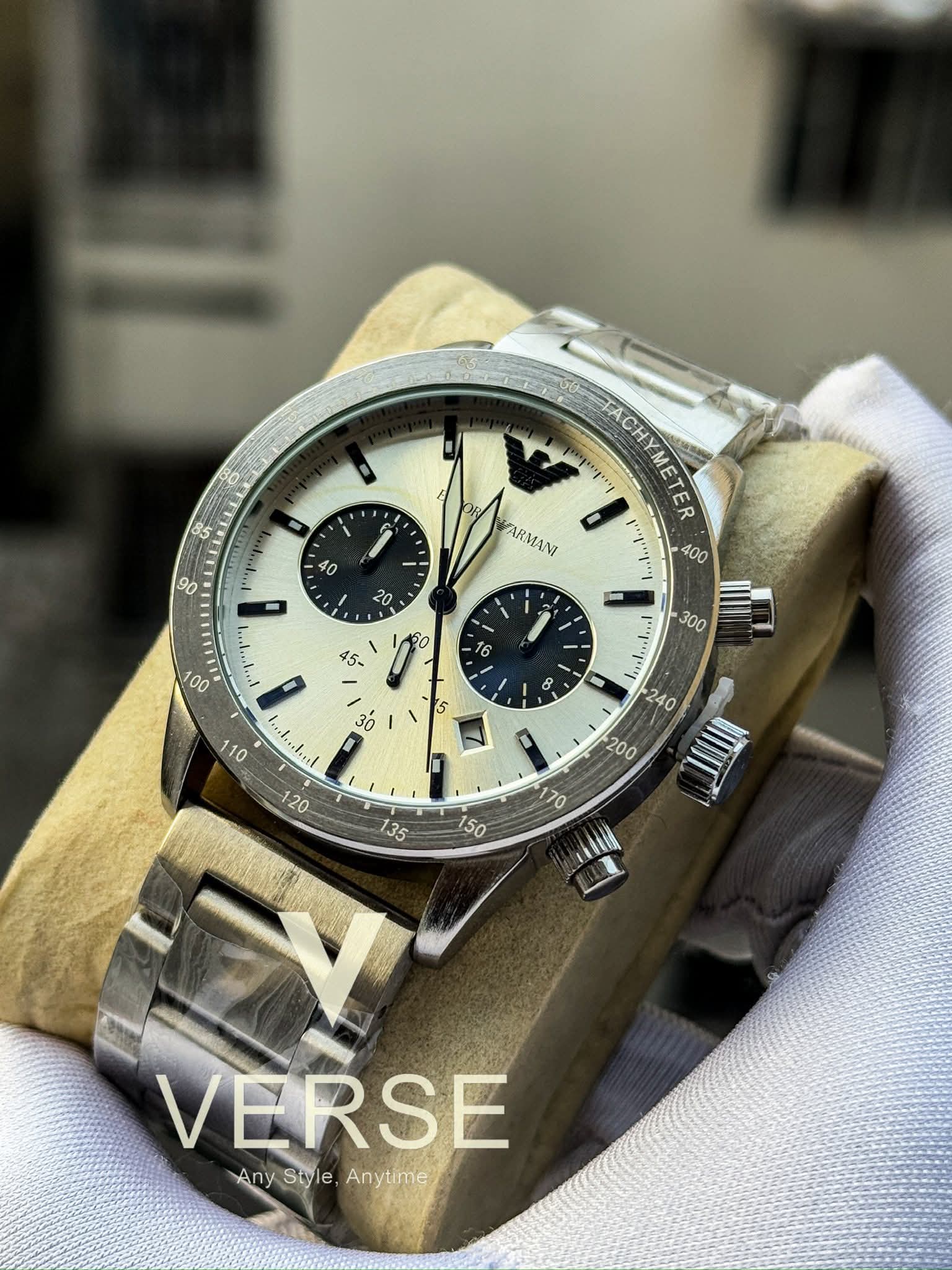 ARMANI MATTE SILVER CHAIN