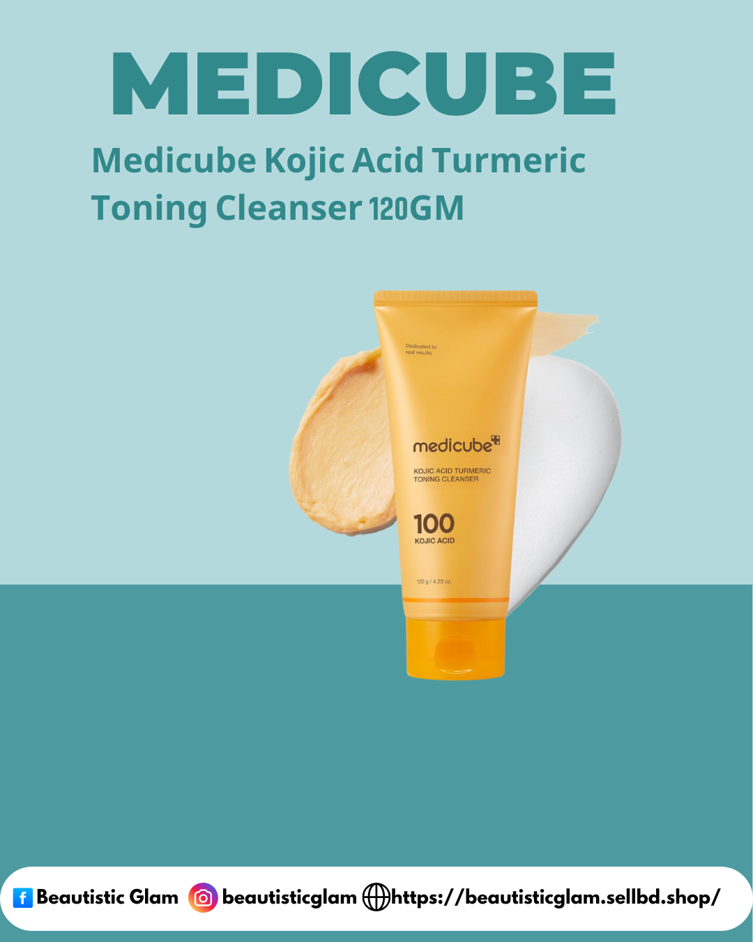Medicube Kojic Acid Turmeric Toning Cleanser 120GM