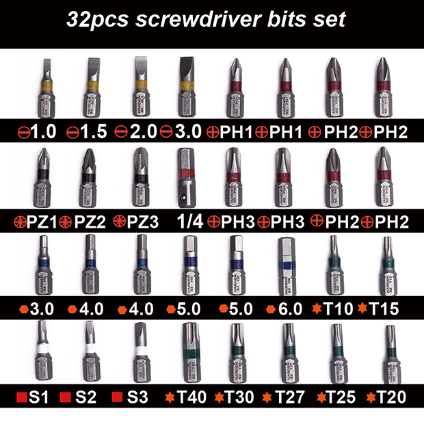 HARDEN 33 Pcs Professional Screwdriver Bits Set | S2 Steel | Magnetic | Tool Kit with Box | Model: 550833_img_3