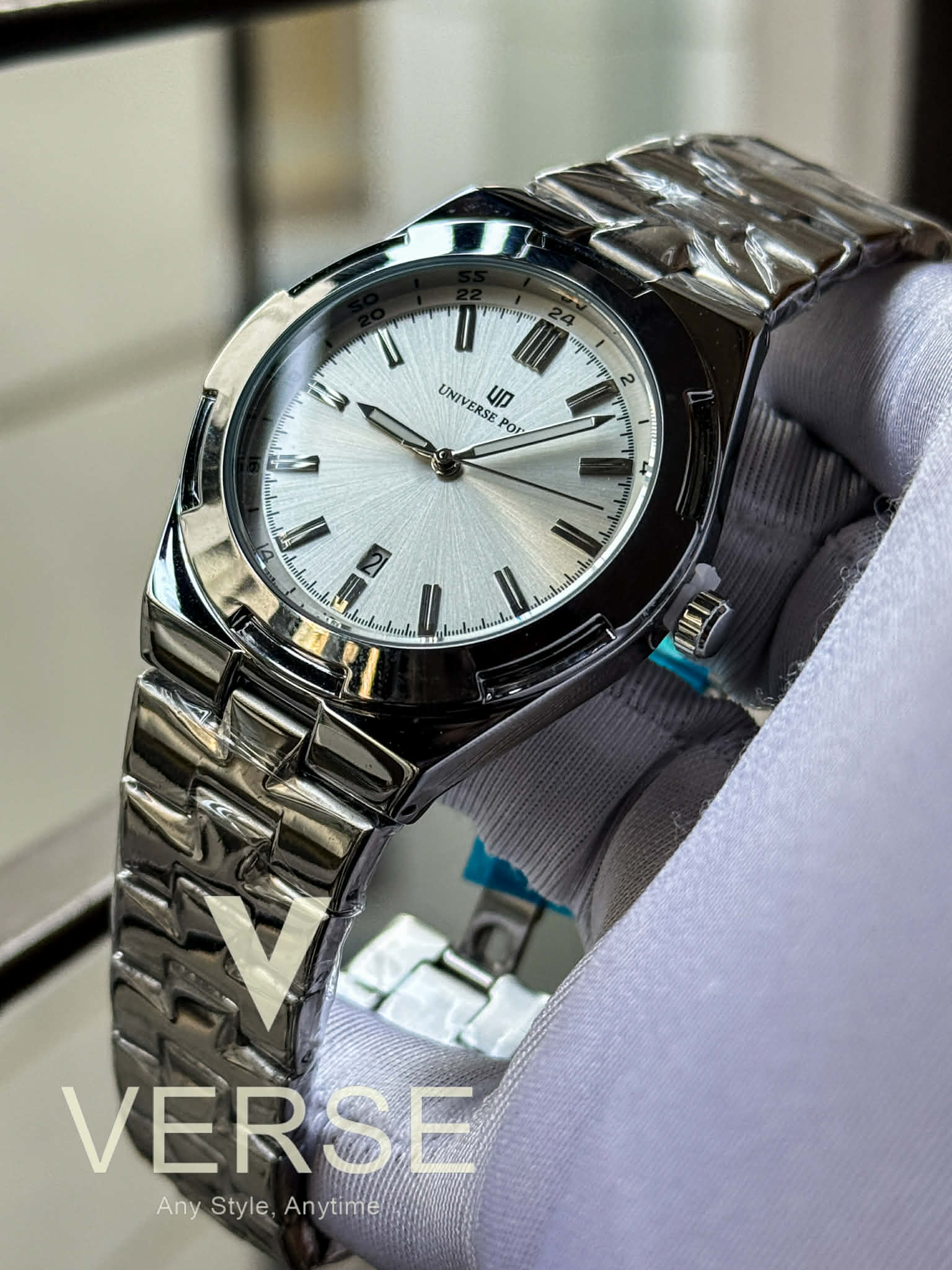 UNIVERSE POINT Overseas - Silver Chain Flange White Dial | UP1988-2609