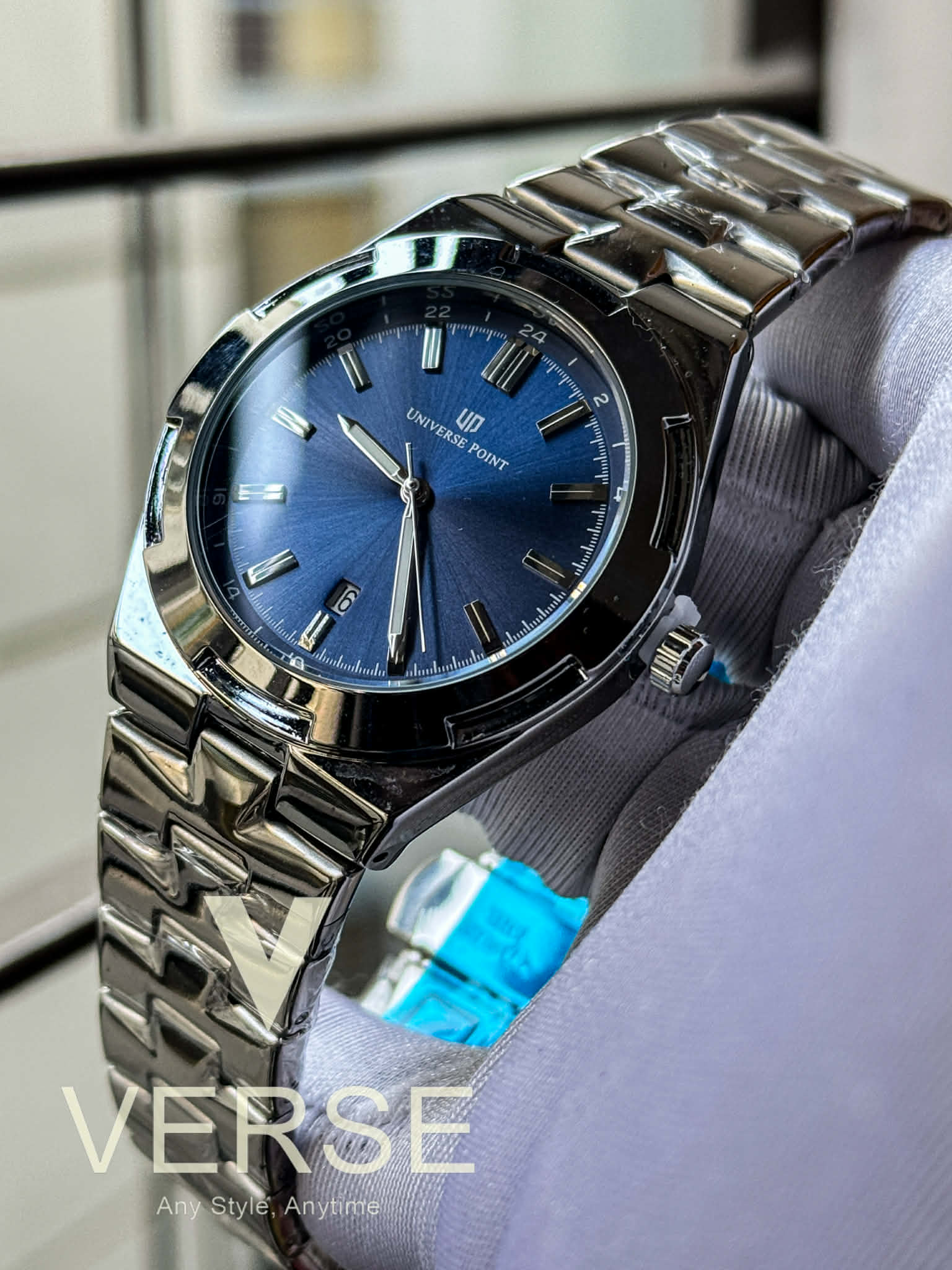 UNIVERSE POINT Overseas - Silver Chain Flange Blue Dial | UP1988-2609