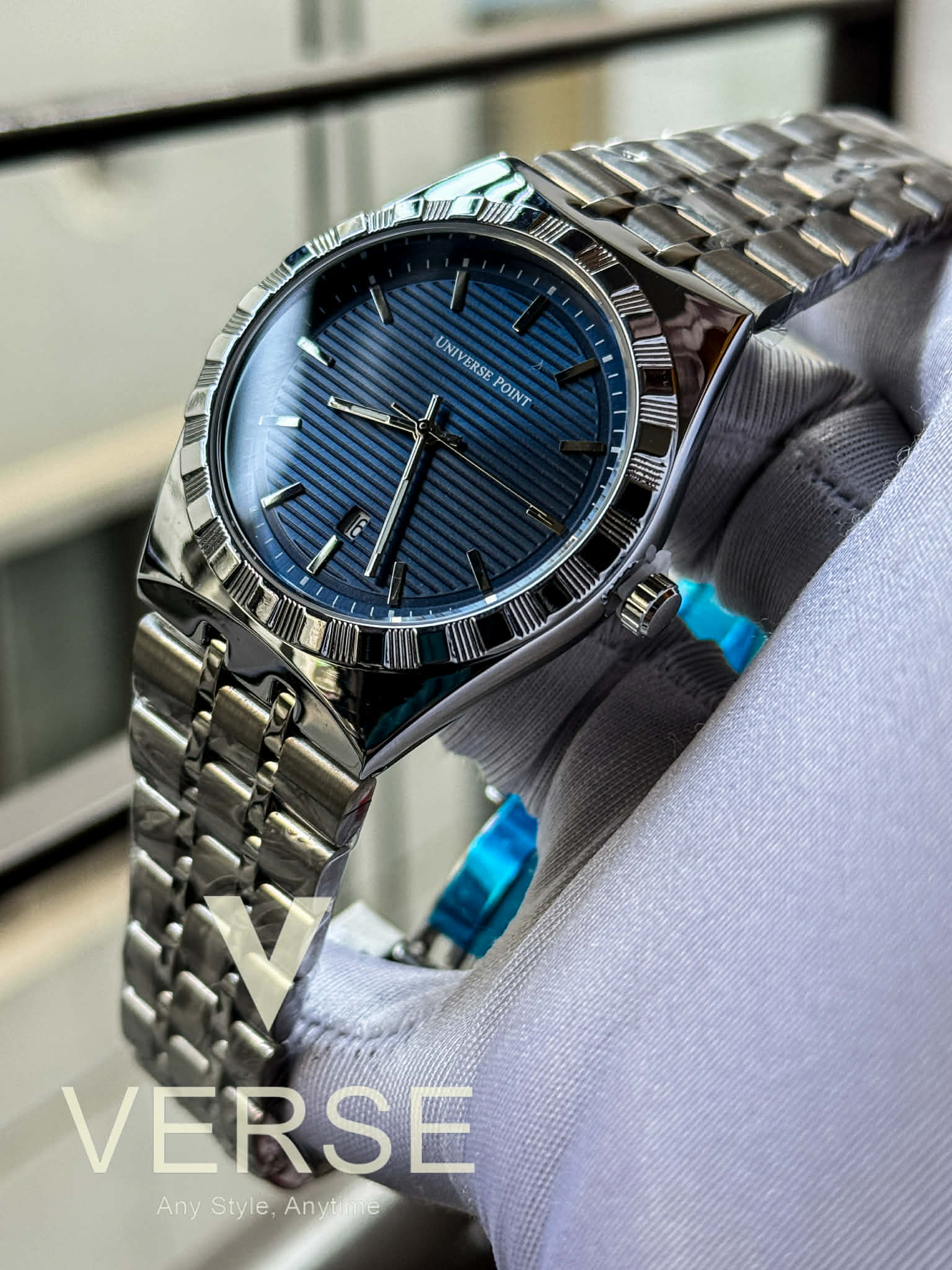 UNIVERSE POINT Overseas - Silver Chain Axis Blue Dial | UP1988-2609