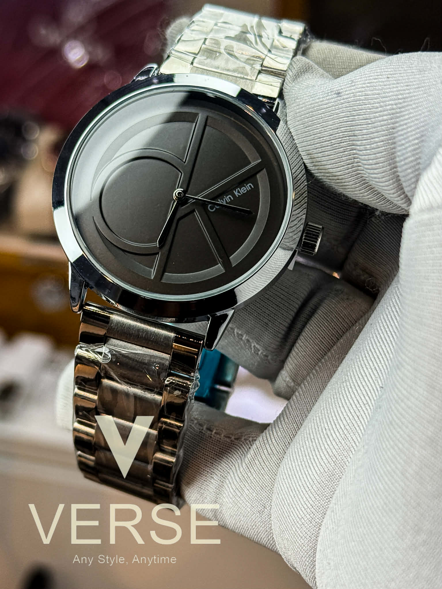 Calvin Klein Minimal Women’s Stainless Steel Watch | Black Dial