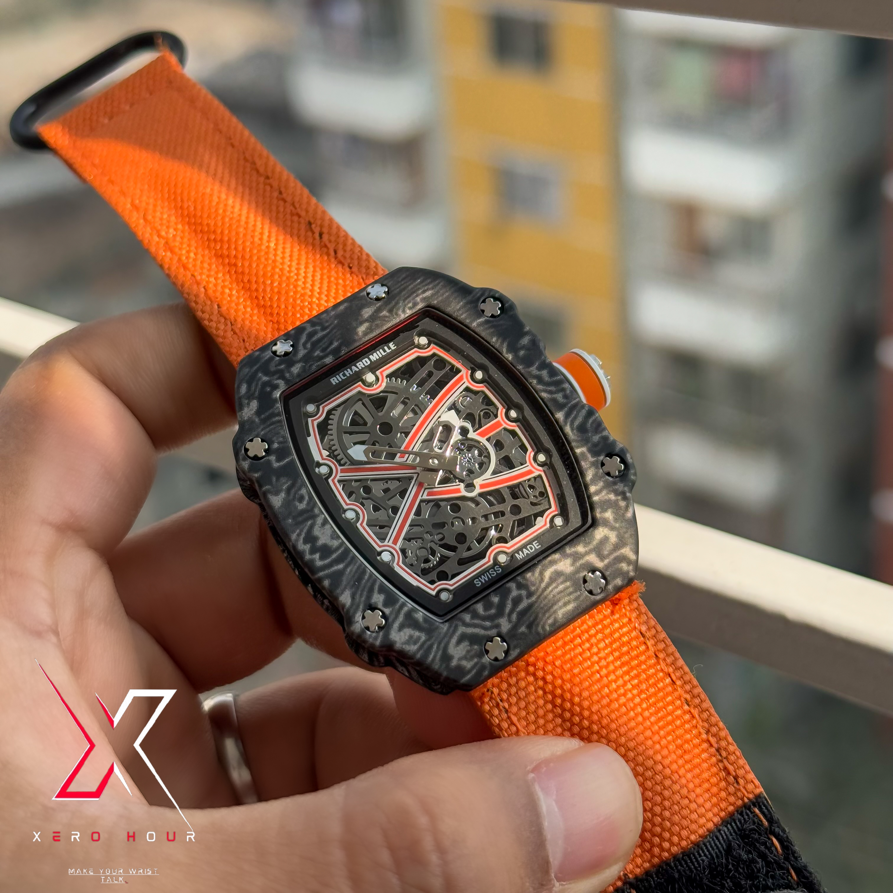 Richard Mille | Super Slim Edition | Nylon Strap | Orange Strap |