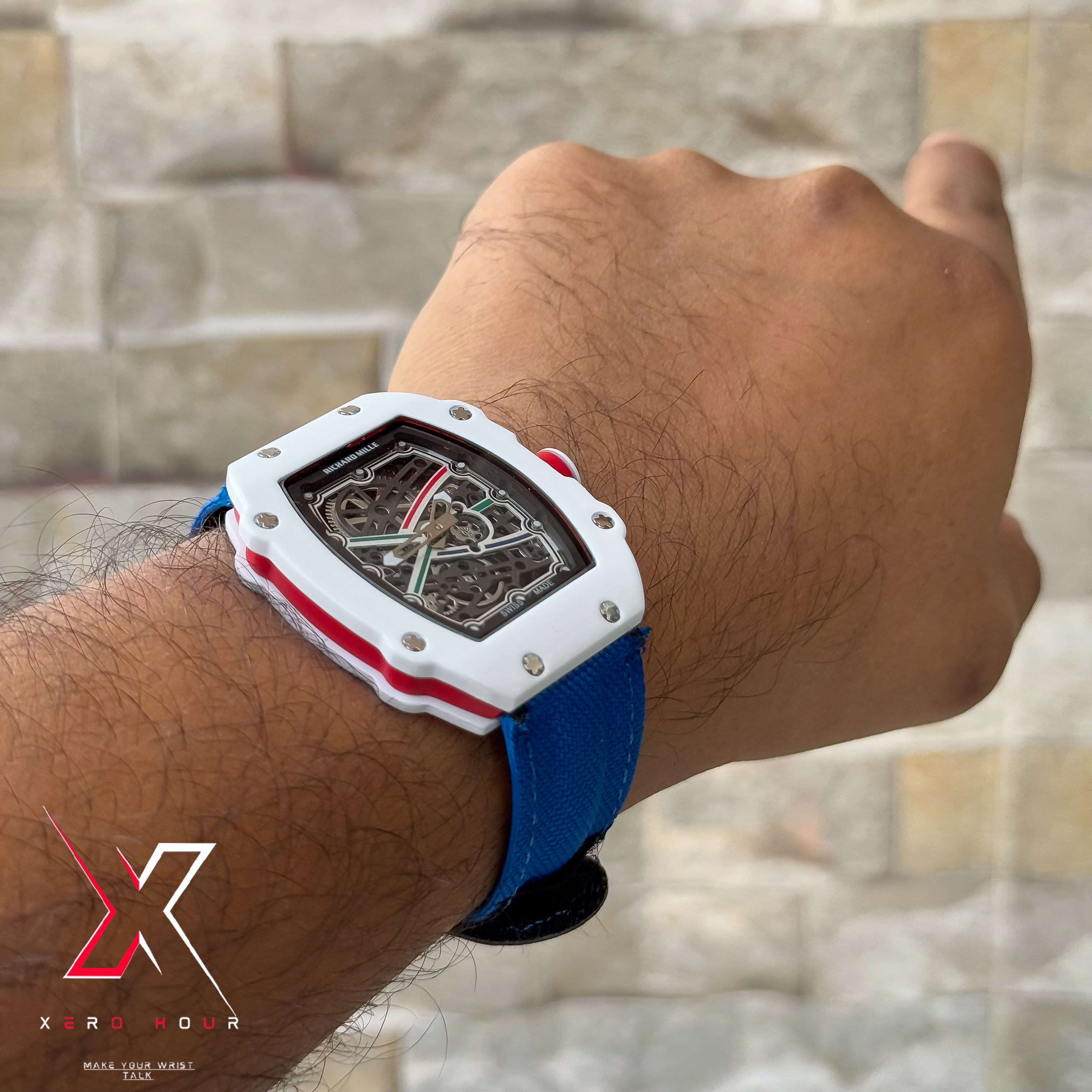 Richard Mille | Super Slim Edition | Nylon Strap | Blue White Strap |_img_1
