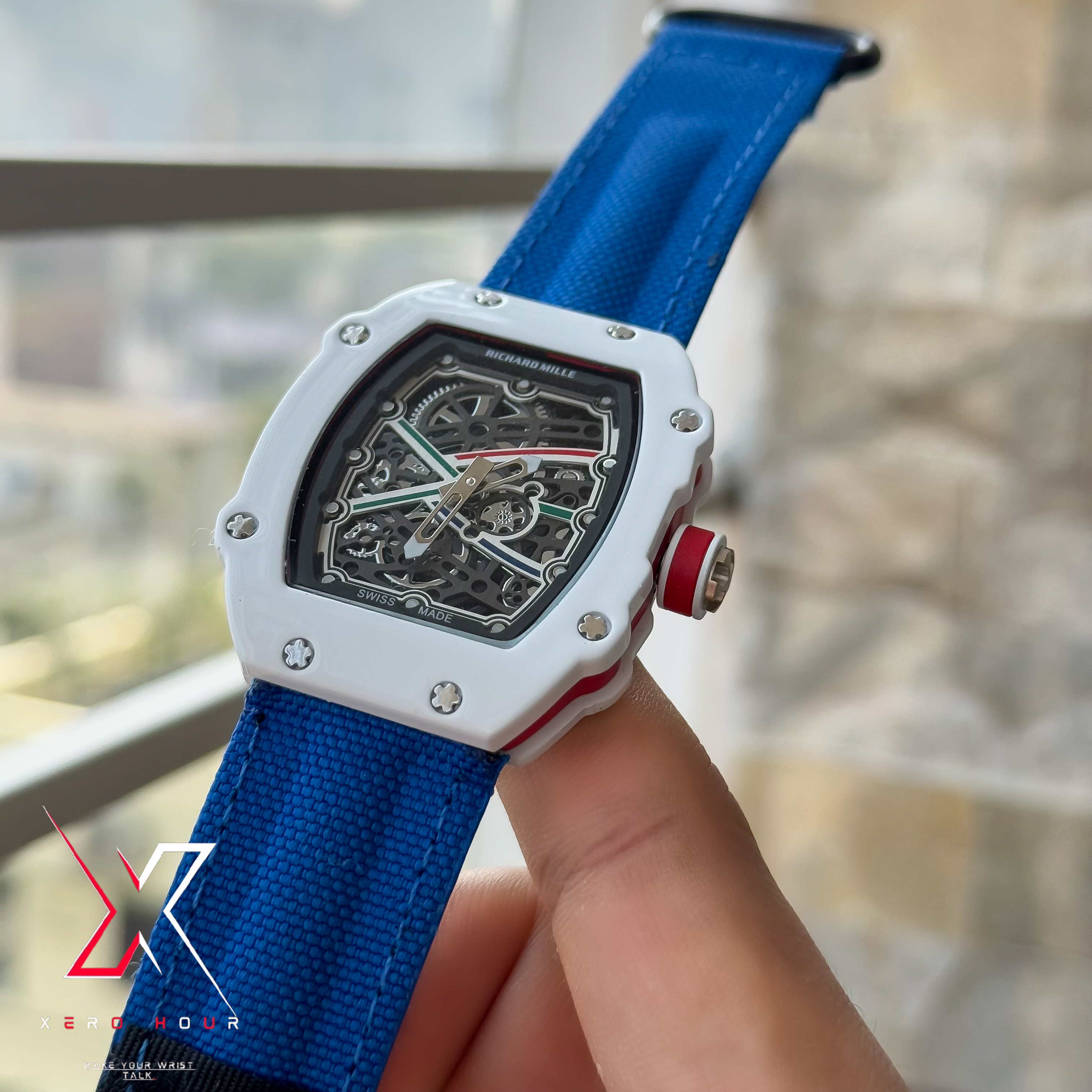 Richard Mille | Super Slim Edition | Nylon Strap | Blue White Strap |_img_2